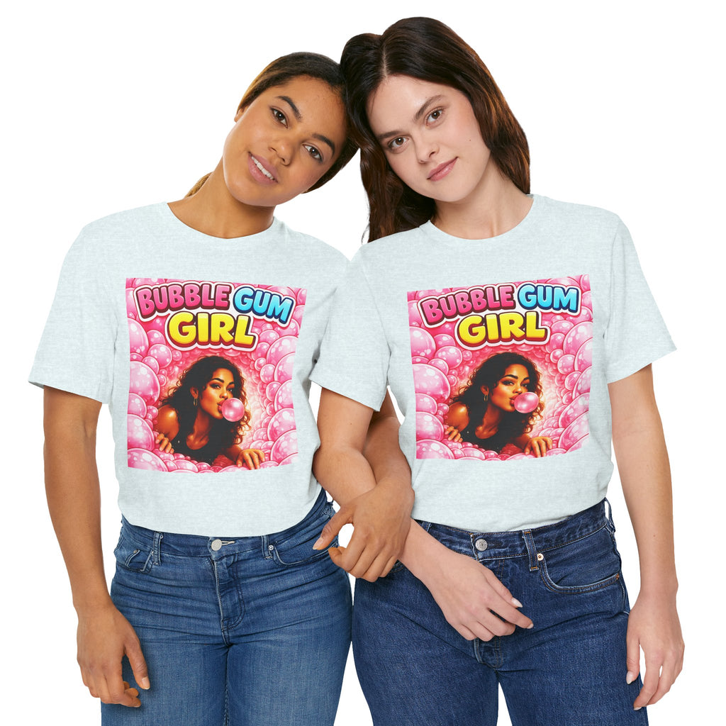 Bubble Gum Girl T-Shirt Retro Graphic  Design Tee