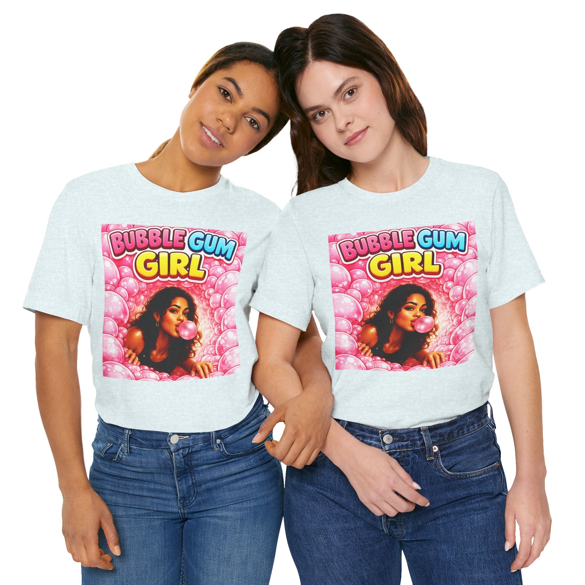 Bubble Gum Girl T-Shirt Retro Graphic  Design Tee