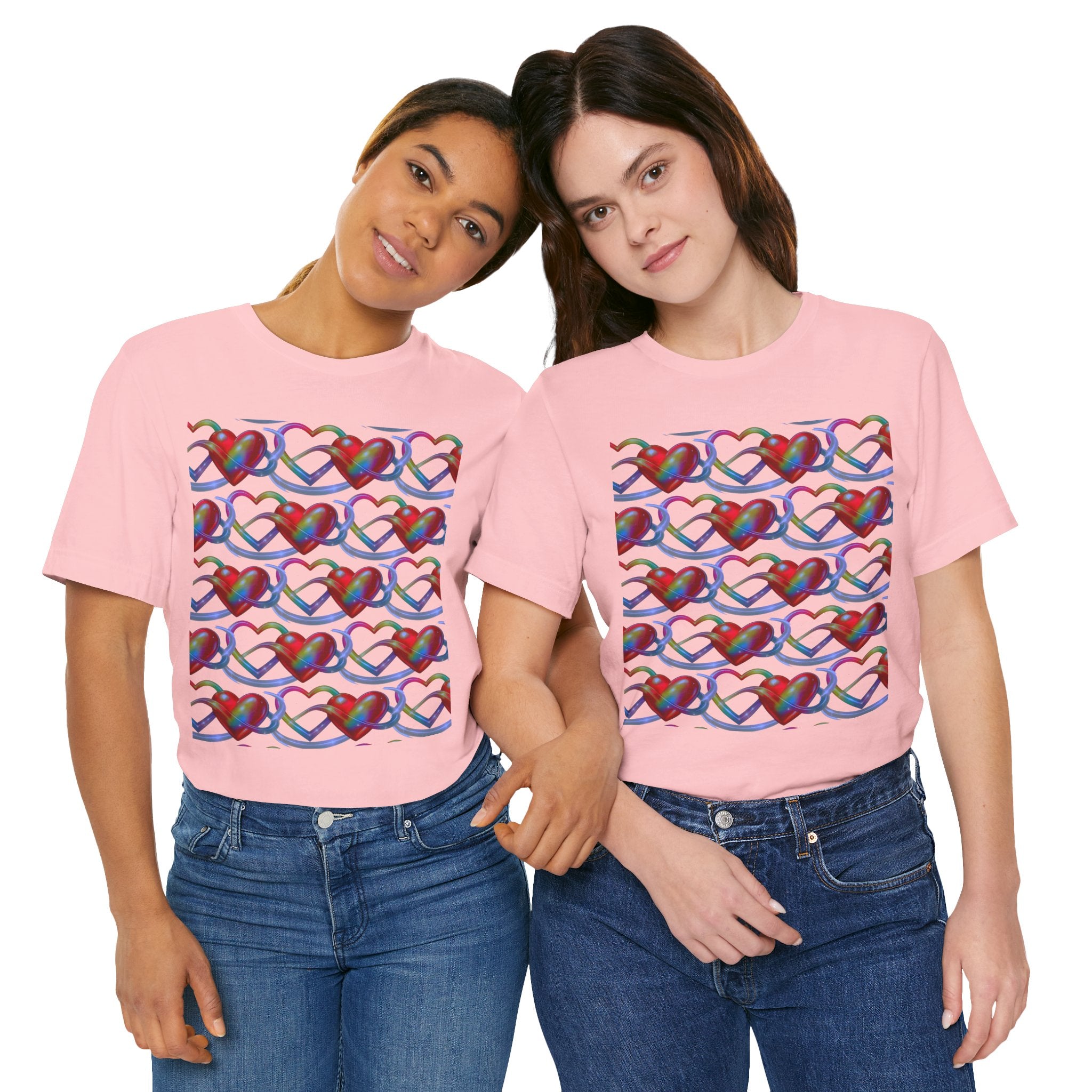 Heart's Intertwined Graphic Pattern Woman's Tee