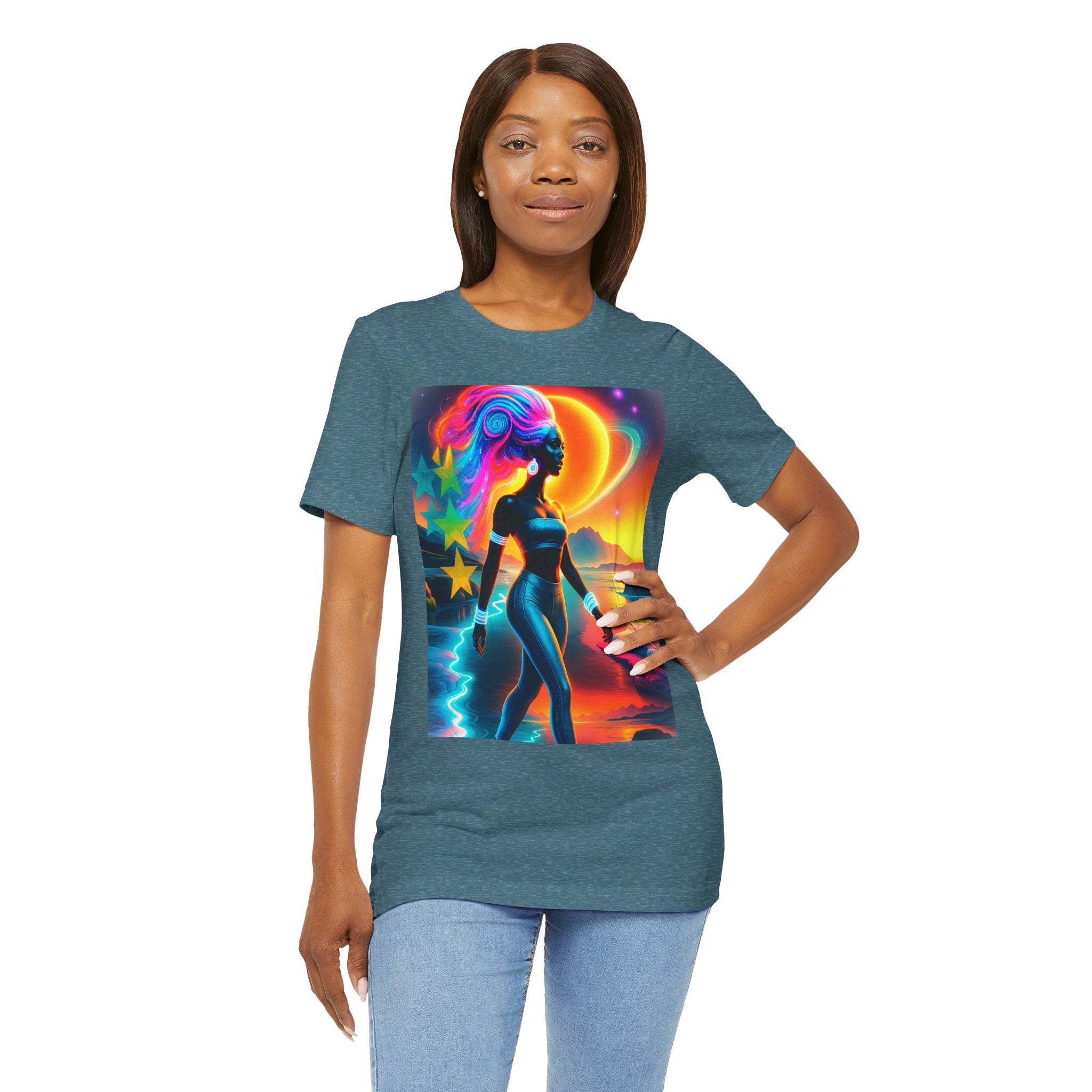 Futuristic Cosmic Goddess Graphic Woman's T-Shirt