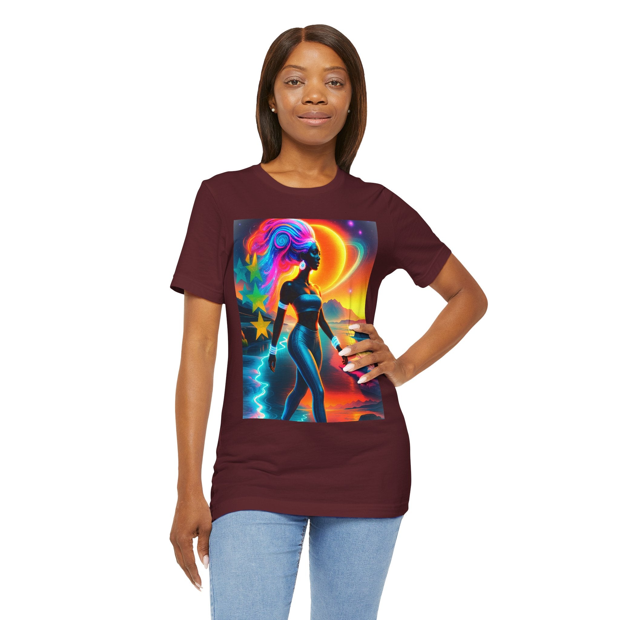 Futuristic Cosmic Goddess Graphic Woman's T-Shirt