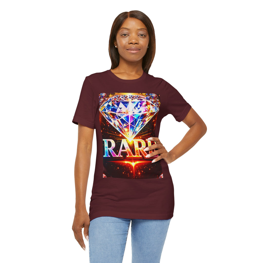 Rare Diamond Graphic Tee — Sparkling 'RARE' Gemstone T-Shirt