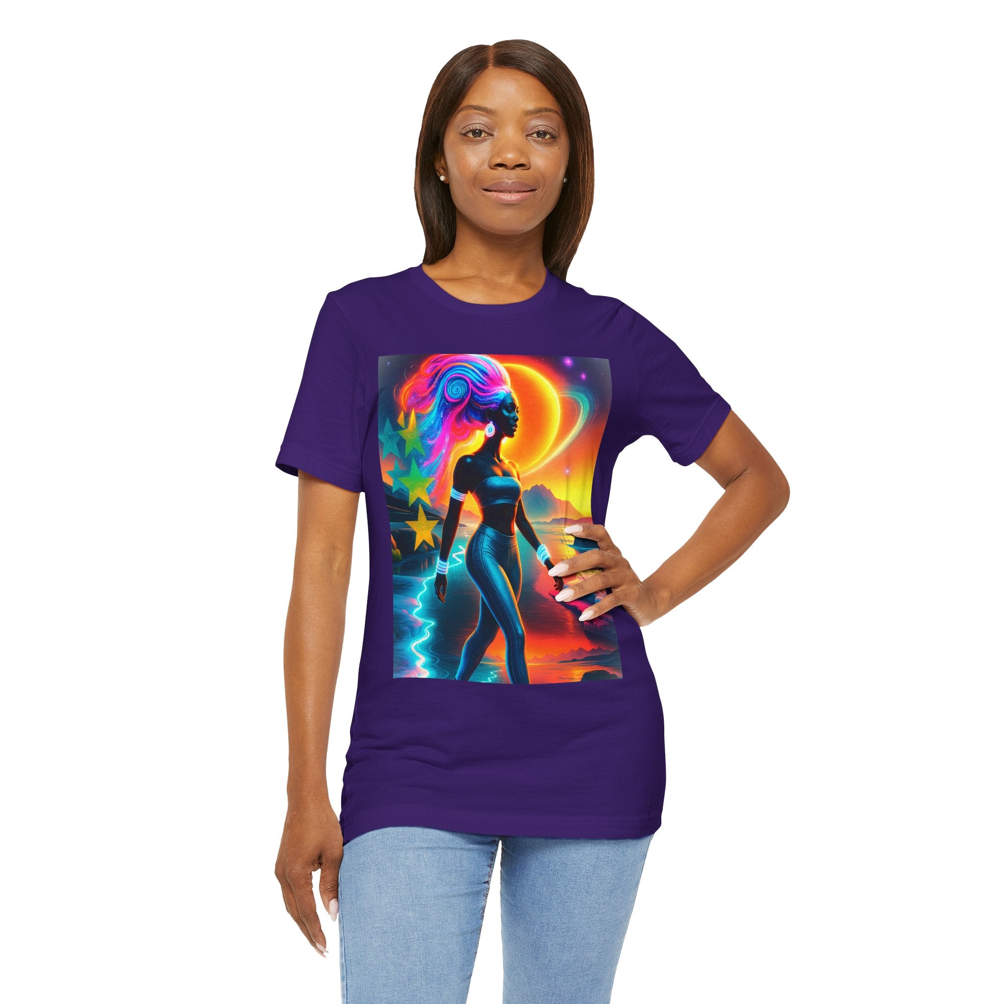 Futuristic Cosmic Goddess Graphic Woman's T-Shirt