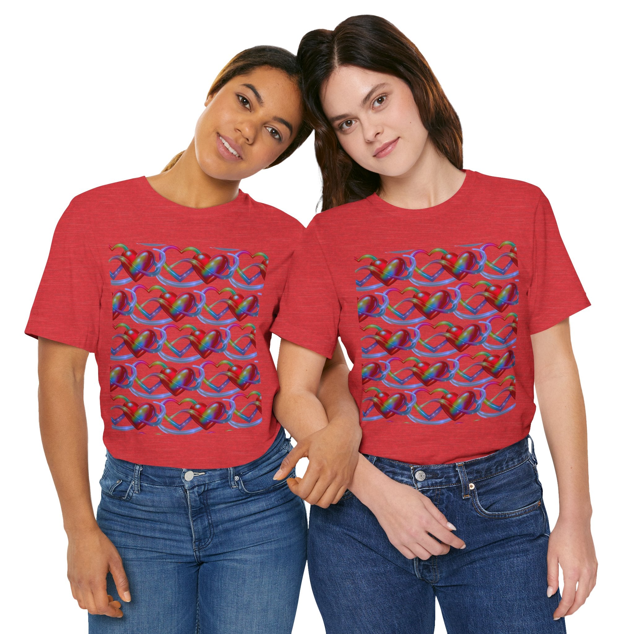 Heart's Intertwined Graphic Pattern Woman's Tee