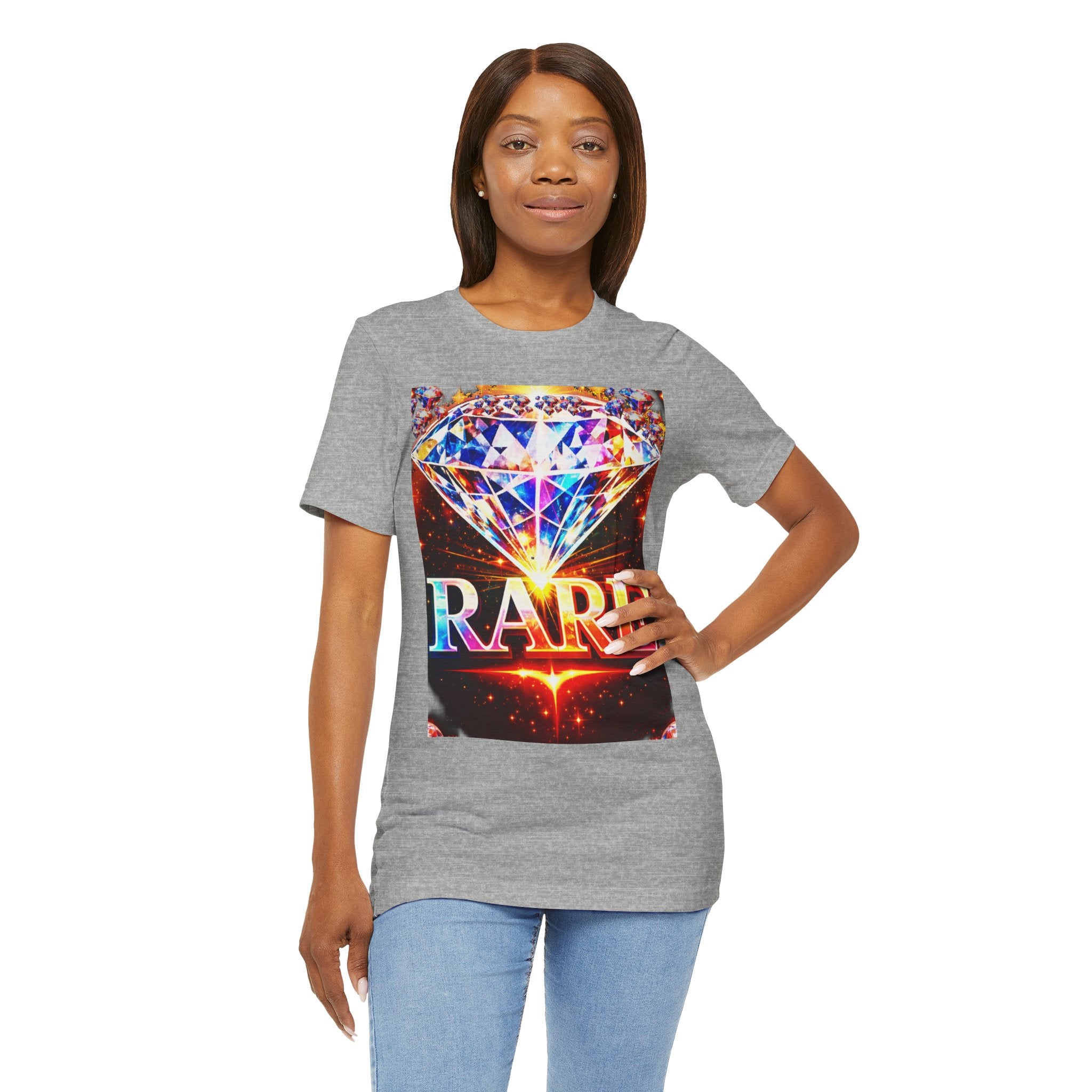 Rare Diamond Graphic Tee — Sparkling 'RARE' Gemstone T-Shirt