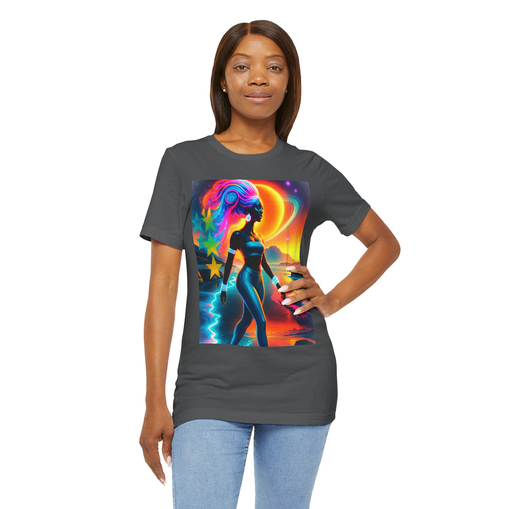 Futuristic Cosmic Goddess Graphic Woman's T-Shirt