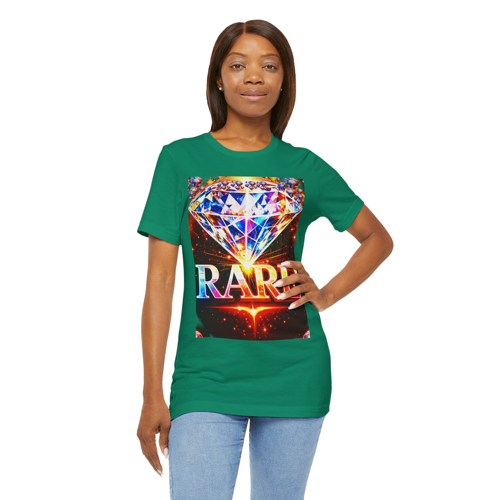 Rare Diamond Graphic Tee — Sparkling 'RARE' Gemstone T-Shirt