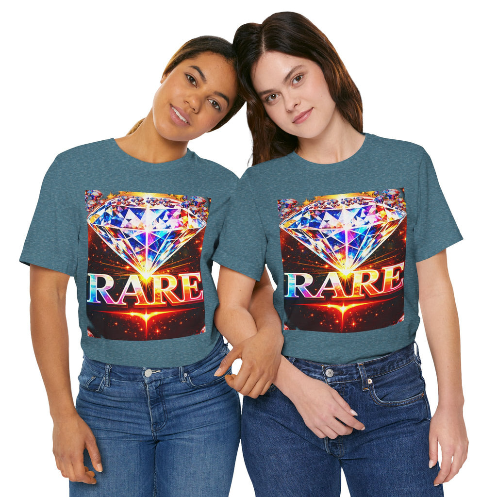 Rare Diamond Graphic Tee — Sparkling 'RARE' Gemstone T-Shirt