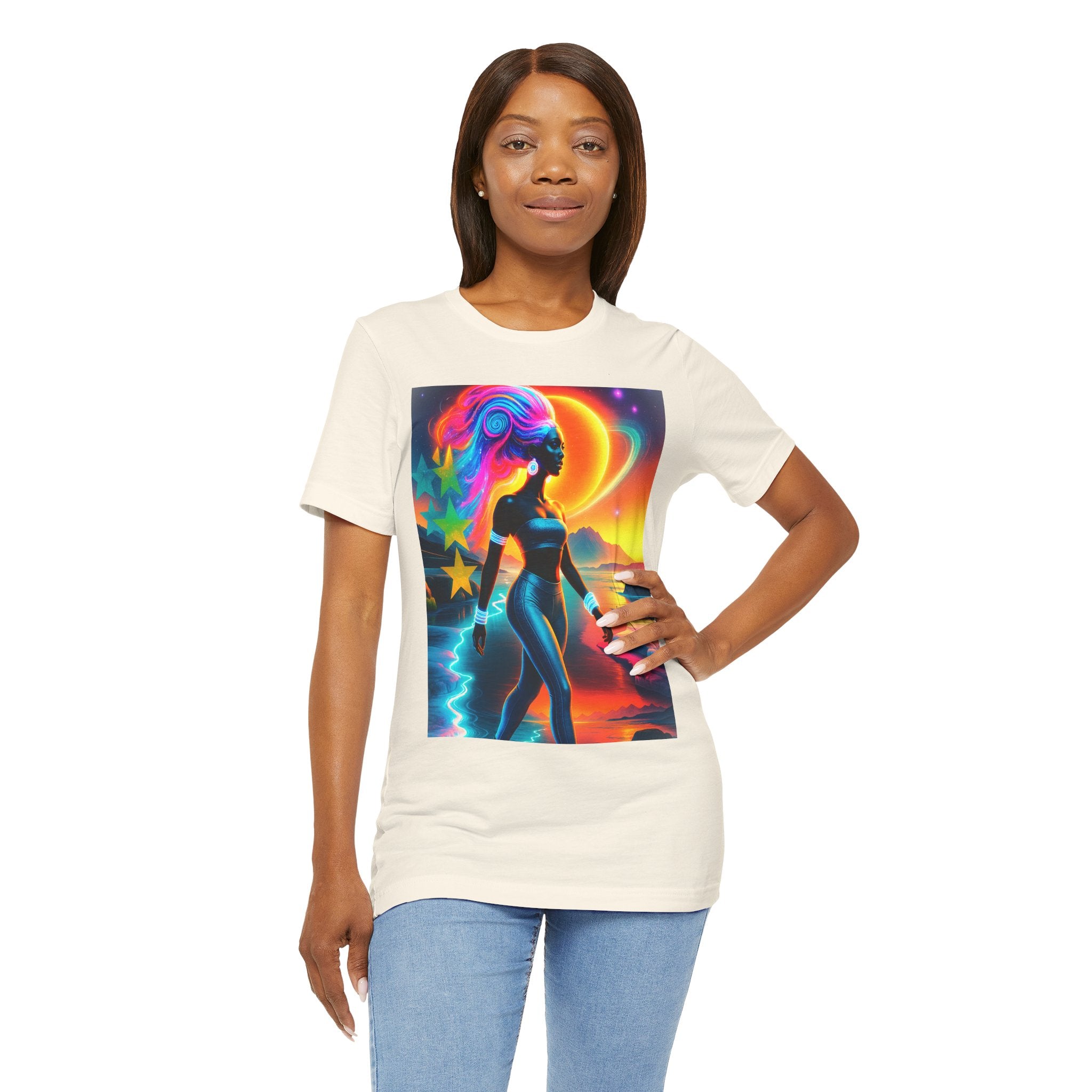 Futuristic Cosmic Goddess Graphic Woman's T-Shirt