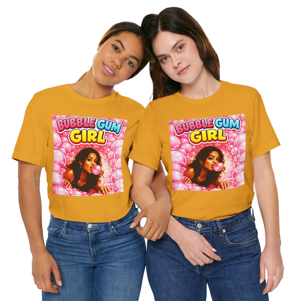 Bubble Gum Girl T-Shirt Retro Graphic  Design Tee