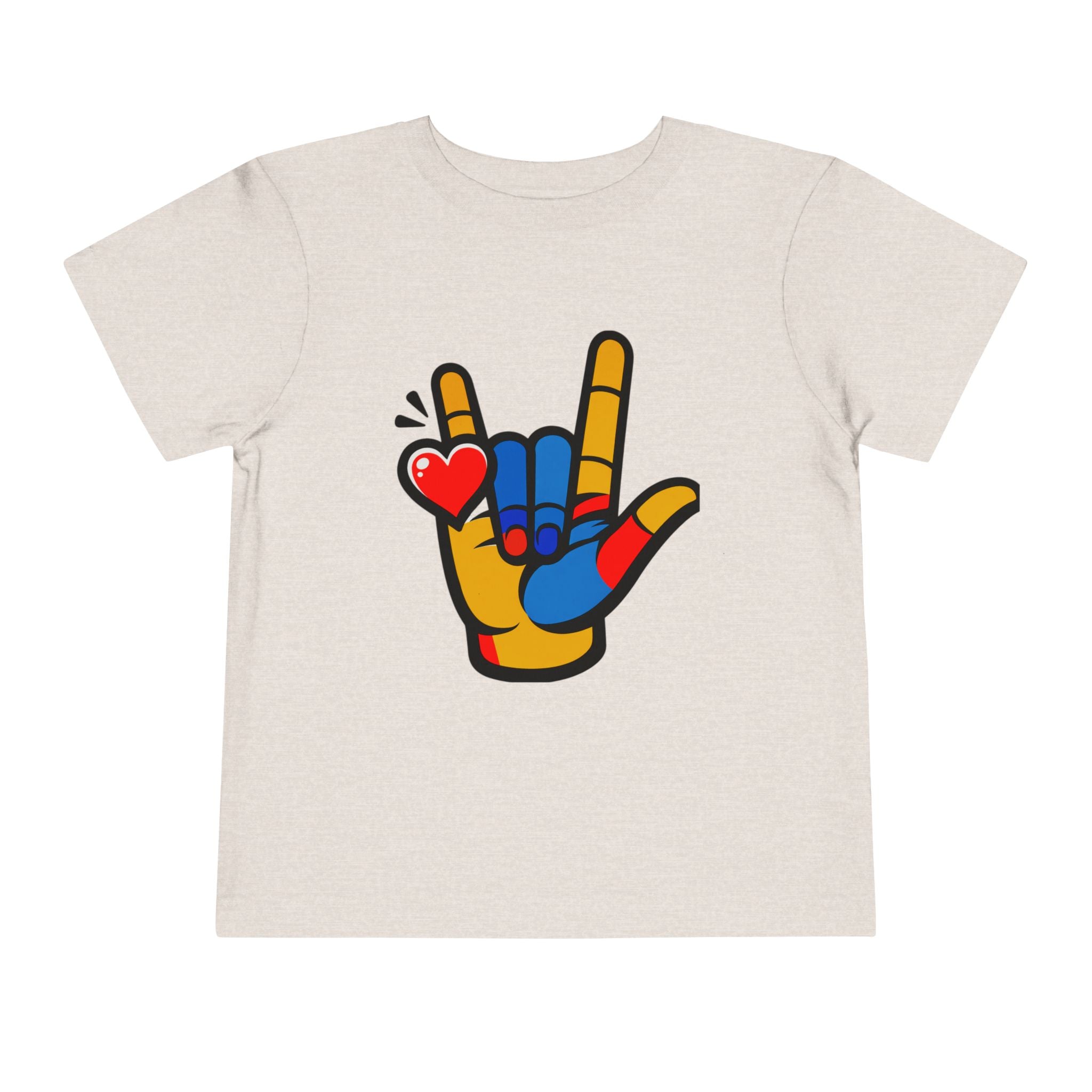 'I Love You' Hand Graphic Unisex  Design Toddler Tee