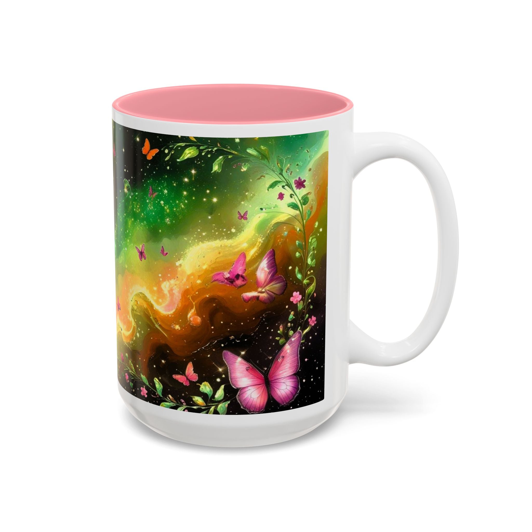 Colorful Cosmic Butterfly Coffee Cup