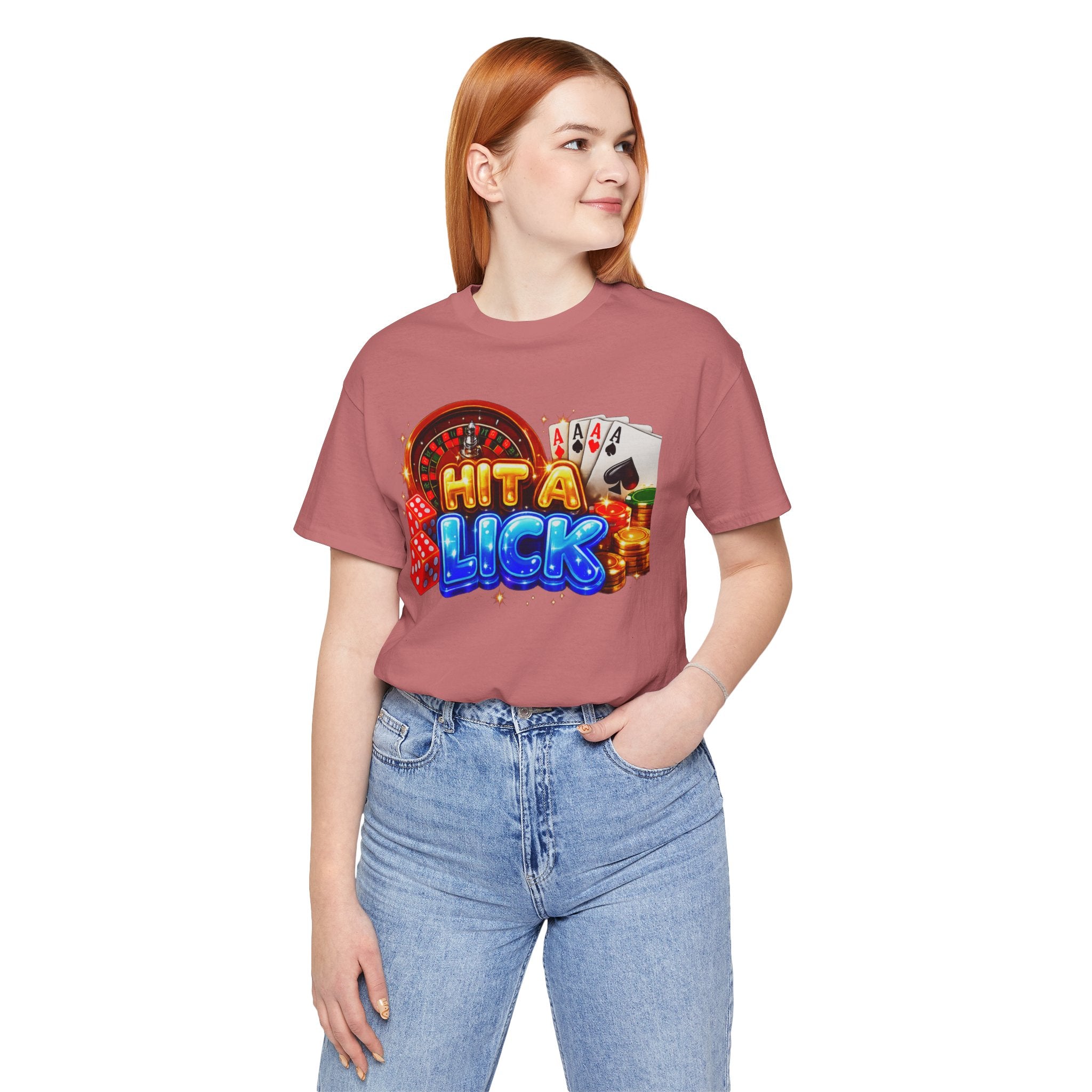 "Hit a Lick" Gamblers Women's Statement Graphic Tee
