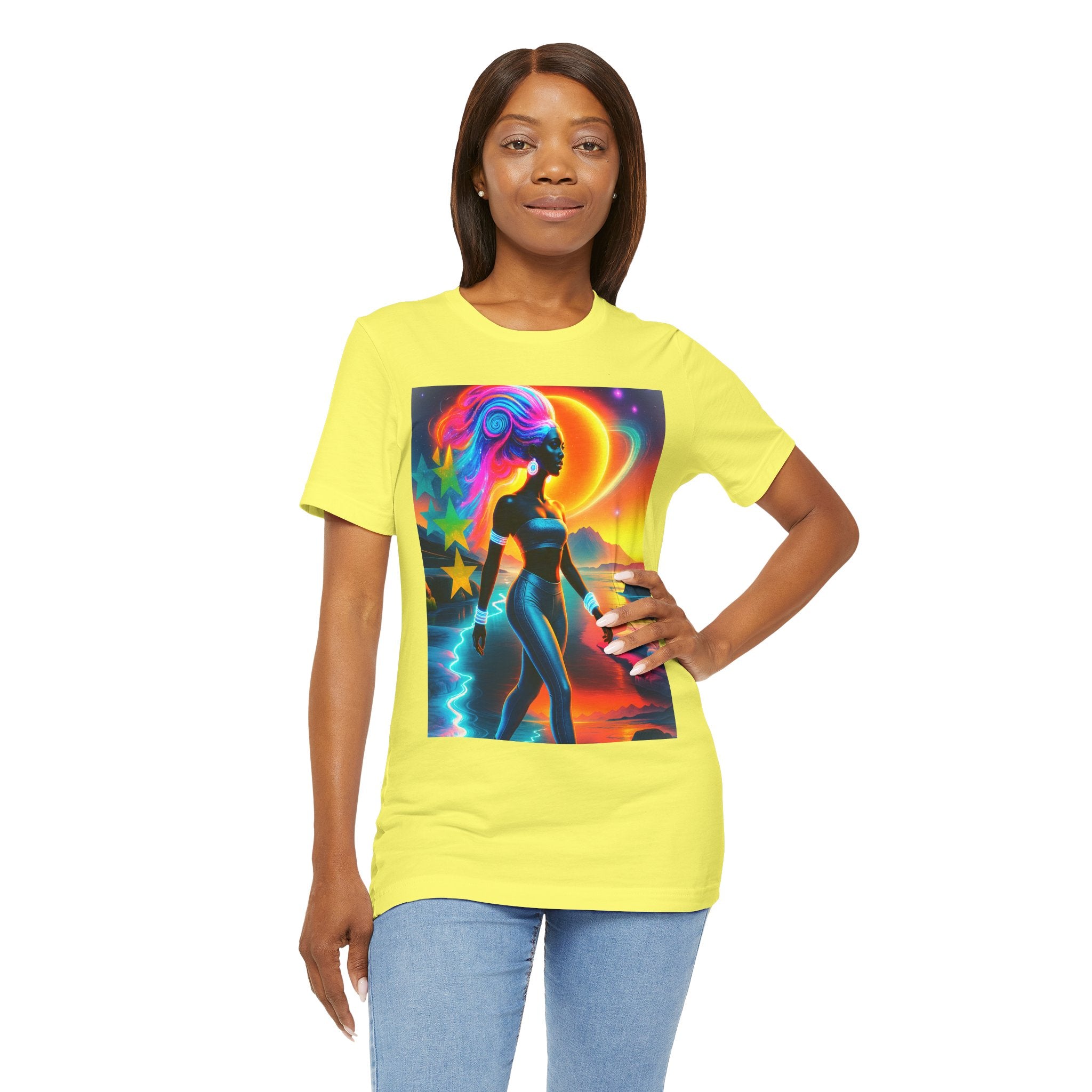 Futuristic Cosmic Goddess Graphic Woman's T-Shirt