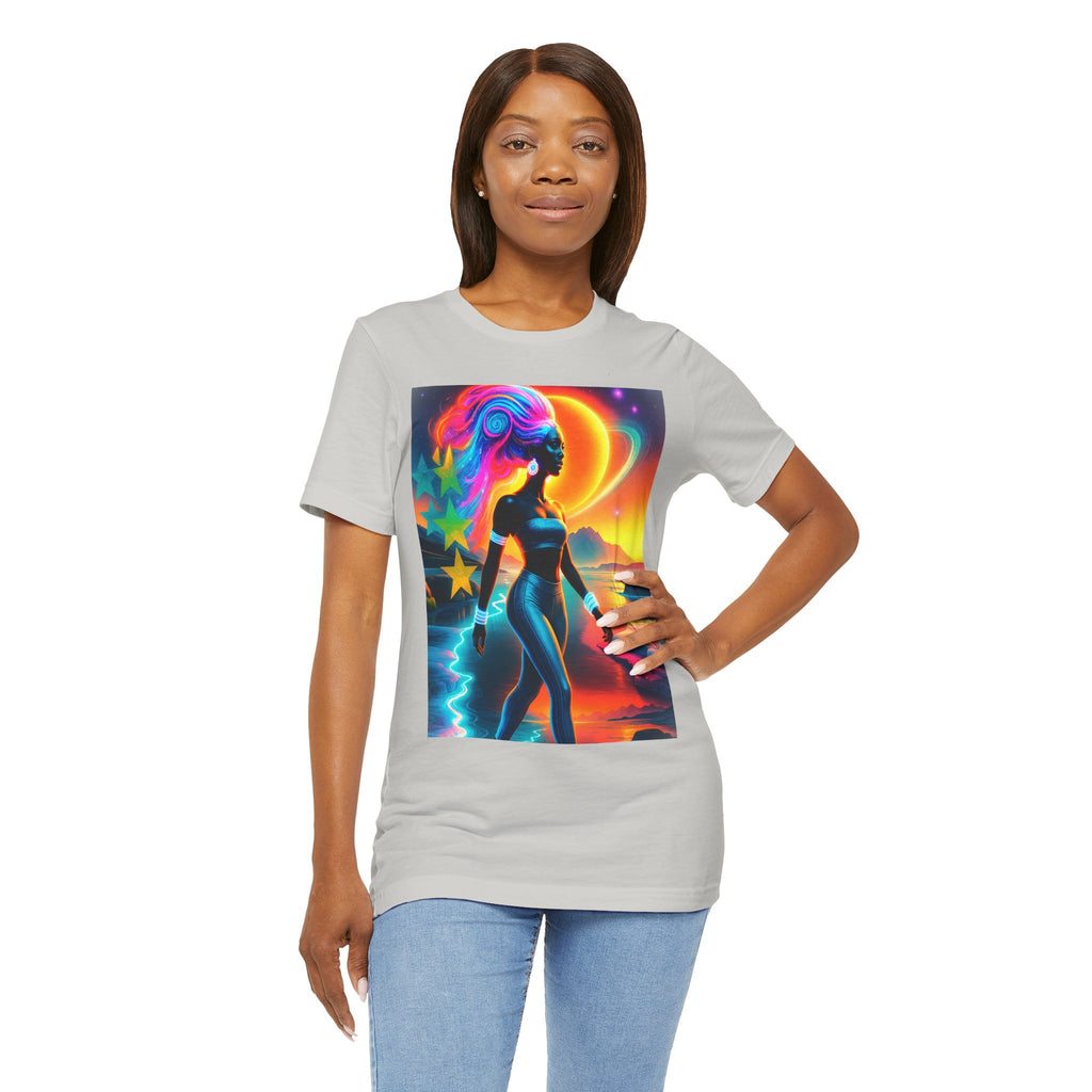 Futuristic Cosmic Goddess Graphic Woman's T-Shirt
