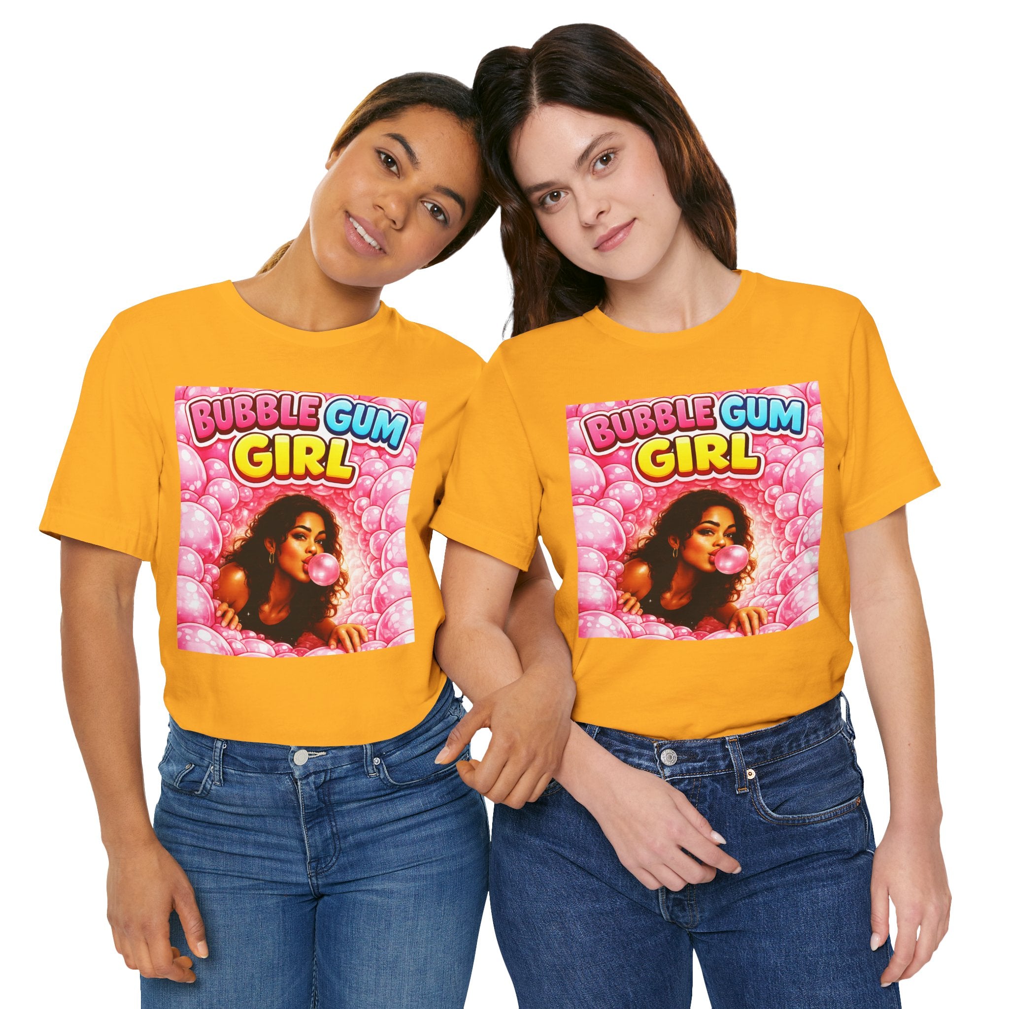 Bubble Gum Girl T-Shirt Retro Graphic  Design Tee