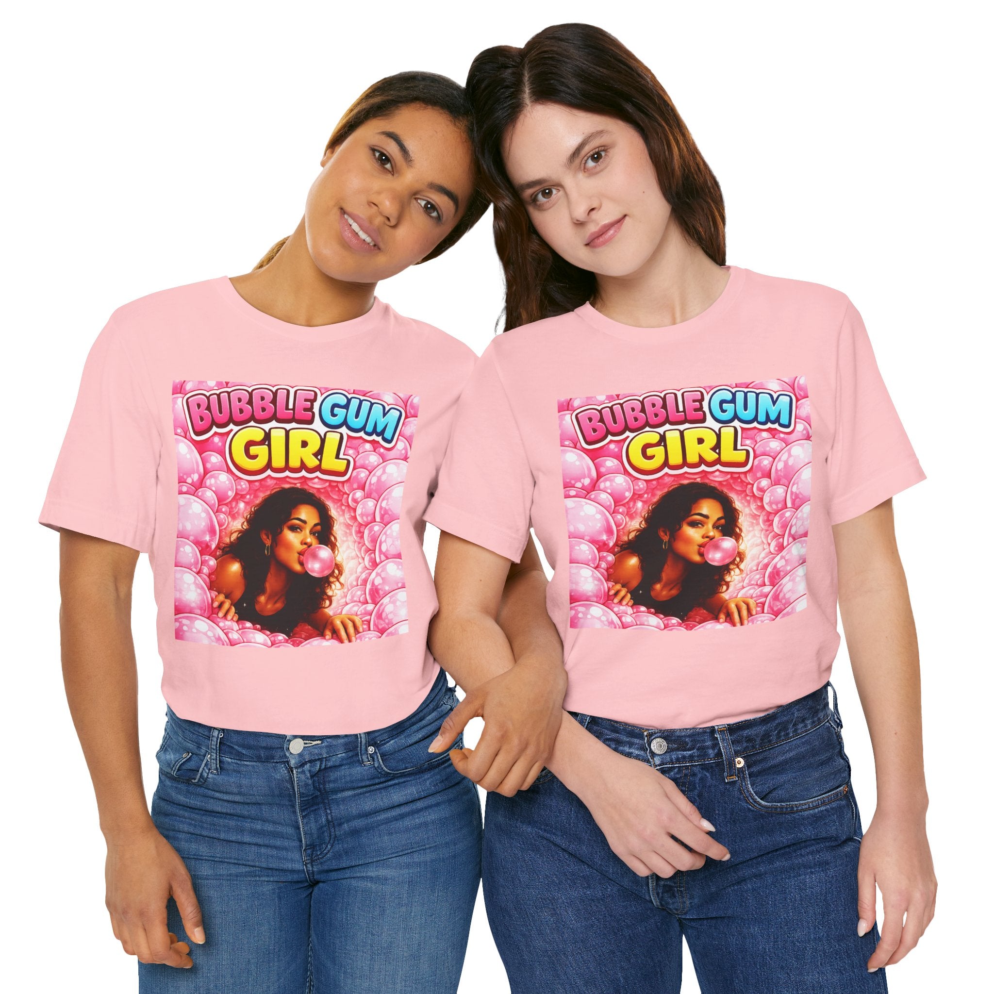 Bubble Gum Girl T-Shirt Retro Graphic  Design Tee