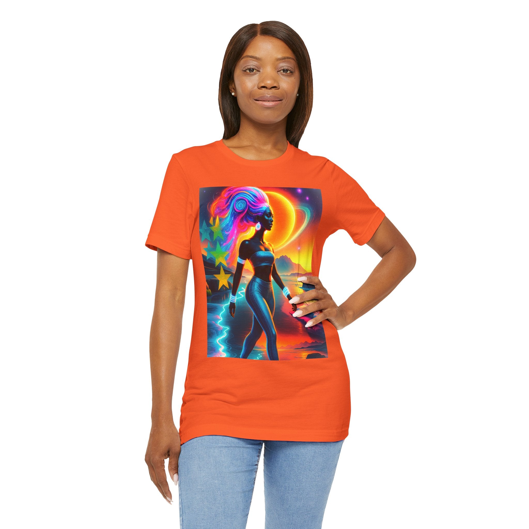 Futuristic Cosmic Goddess Graphic Woman's T-Shirt