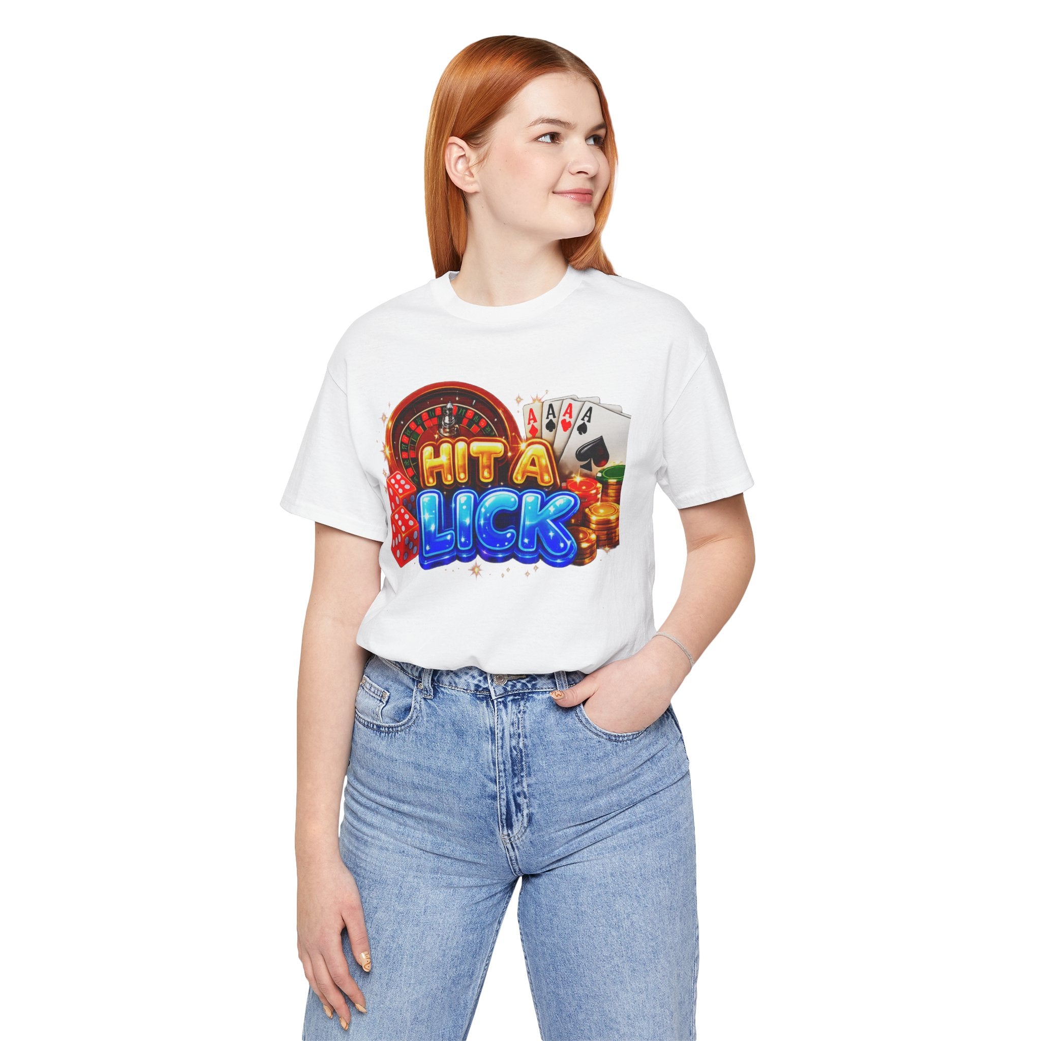 "Hit a Lick" Gamblers Women's Statement Graphic Tee