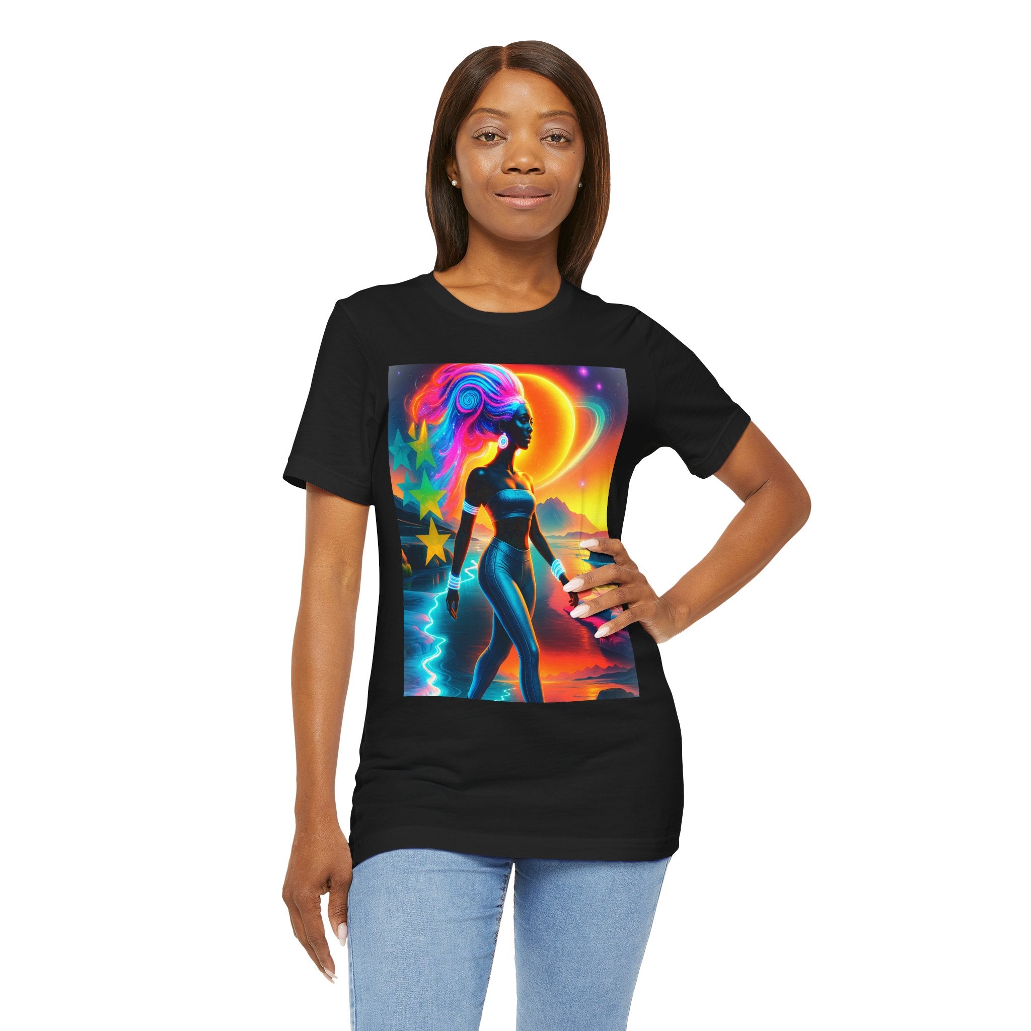 Futuristic Cosmic Goddess Graphic Woman's T-Shirt