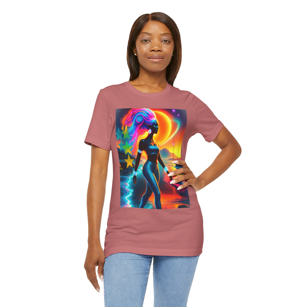 Futuristic Cosmic Goddess Graphic Woman's T-Shirt