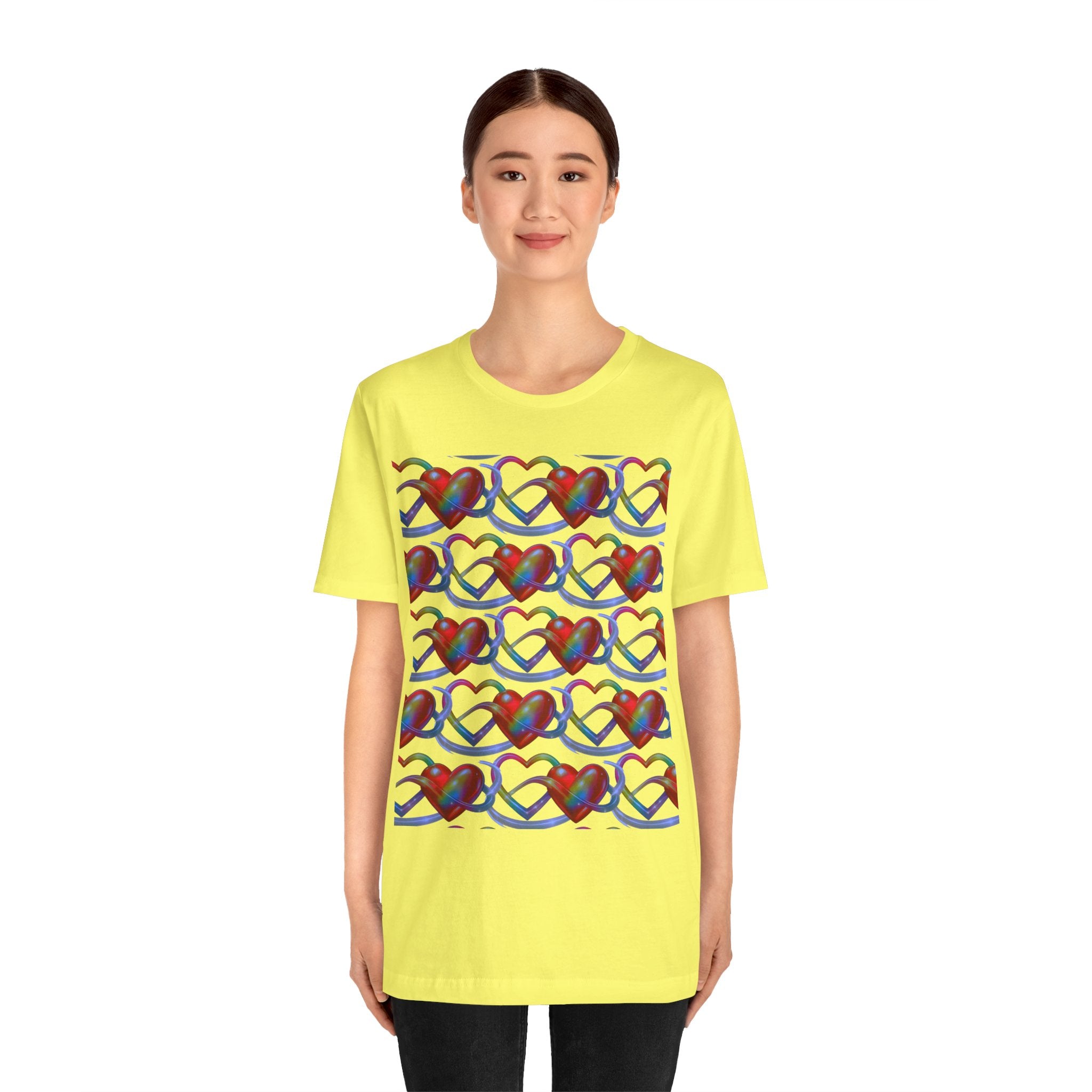 Heart's Intertwined Graphic Pattern Woman's Tee