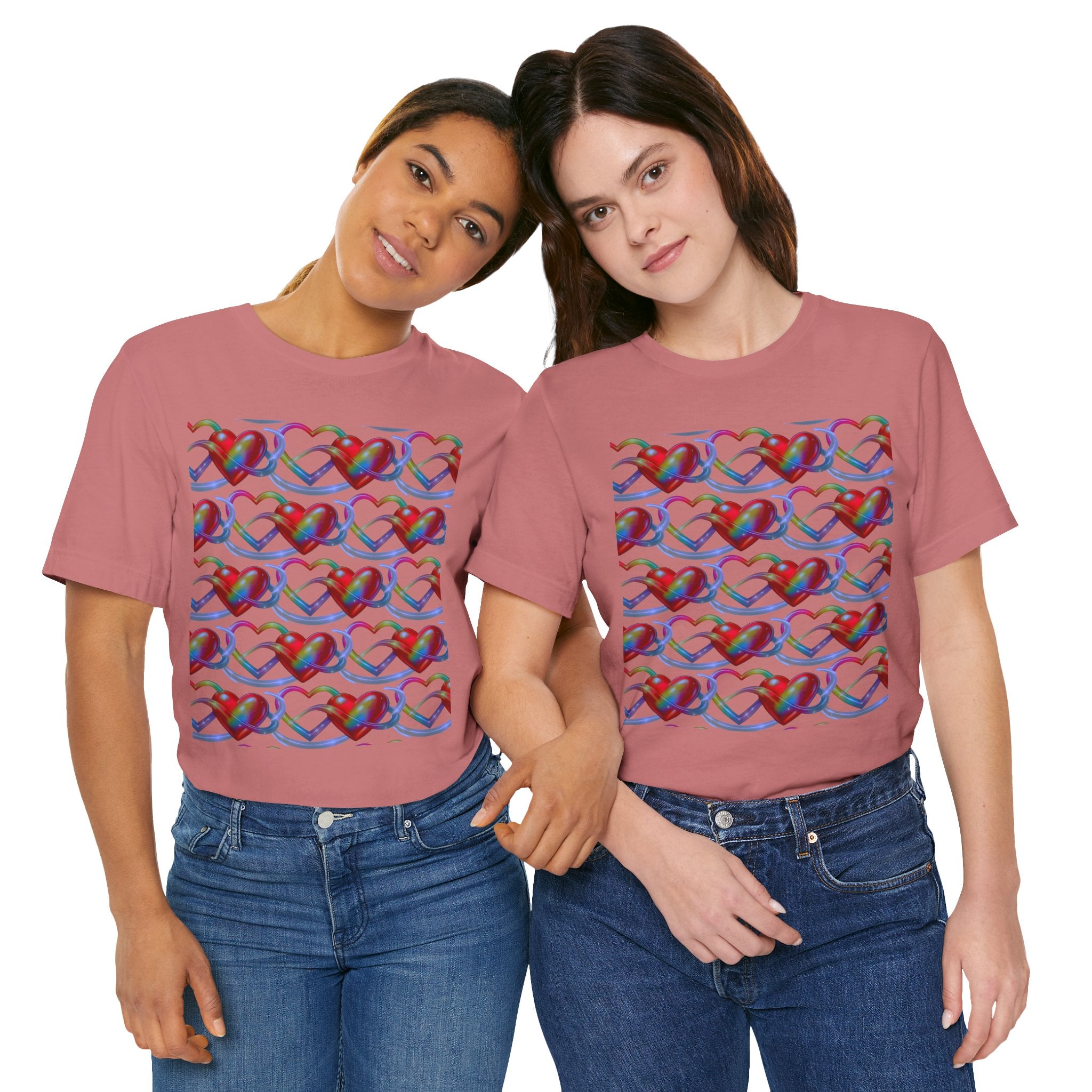 Heart's Intertwined Graphic Pattern Woman's Tee