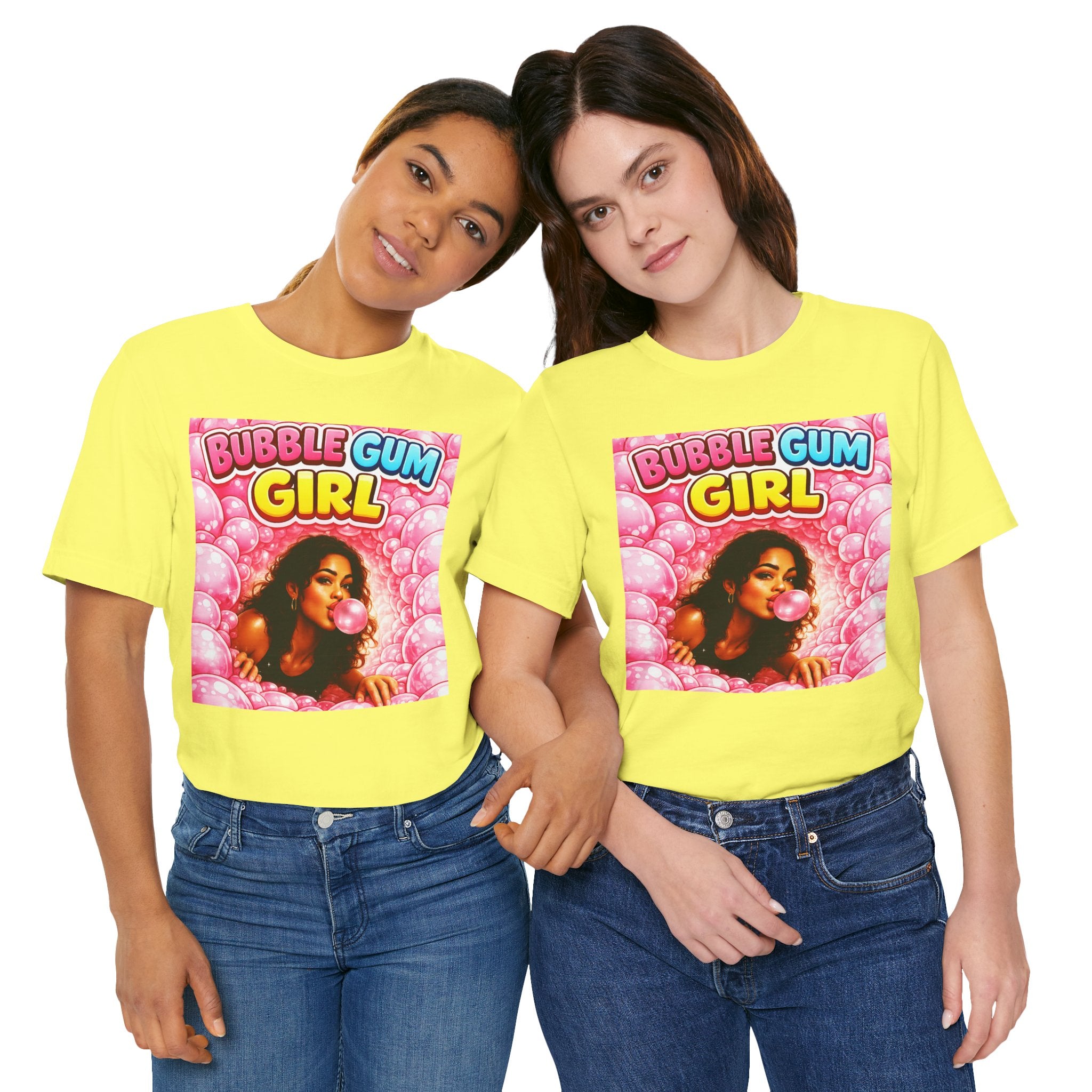 Bubble Gum Girl T-Shirt Retro Graphic  Design Tee