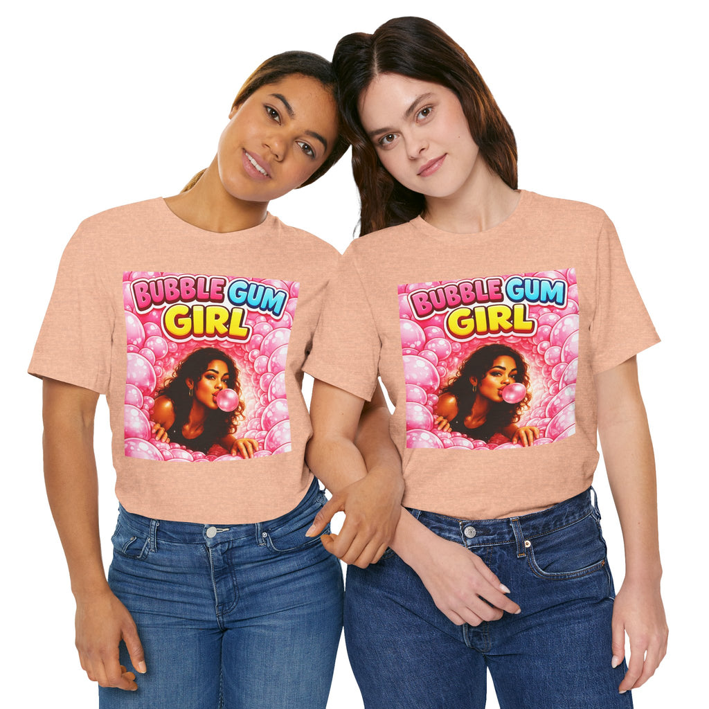 Bubble Gum Girl T-Shirt Retro Graphic  Design Tee