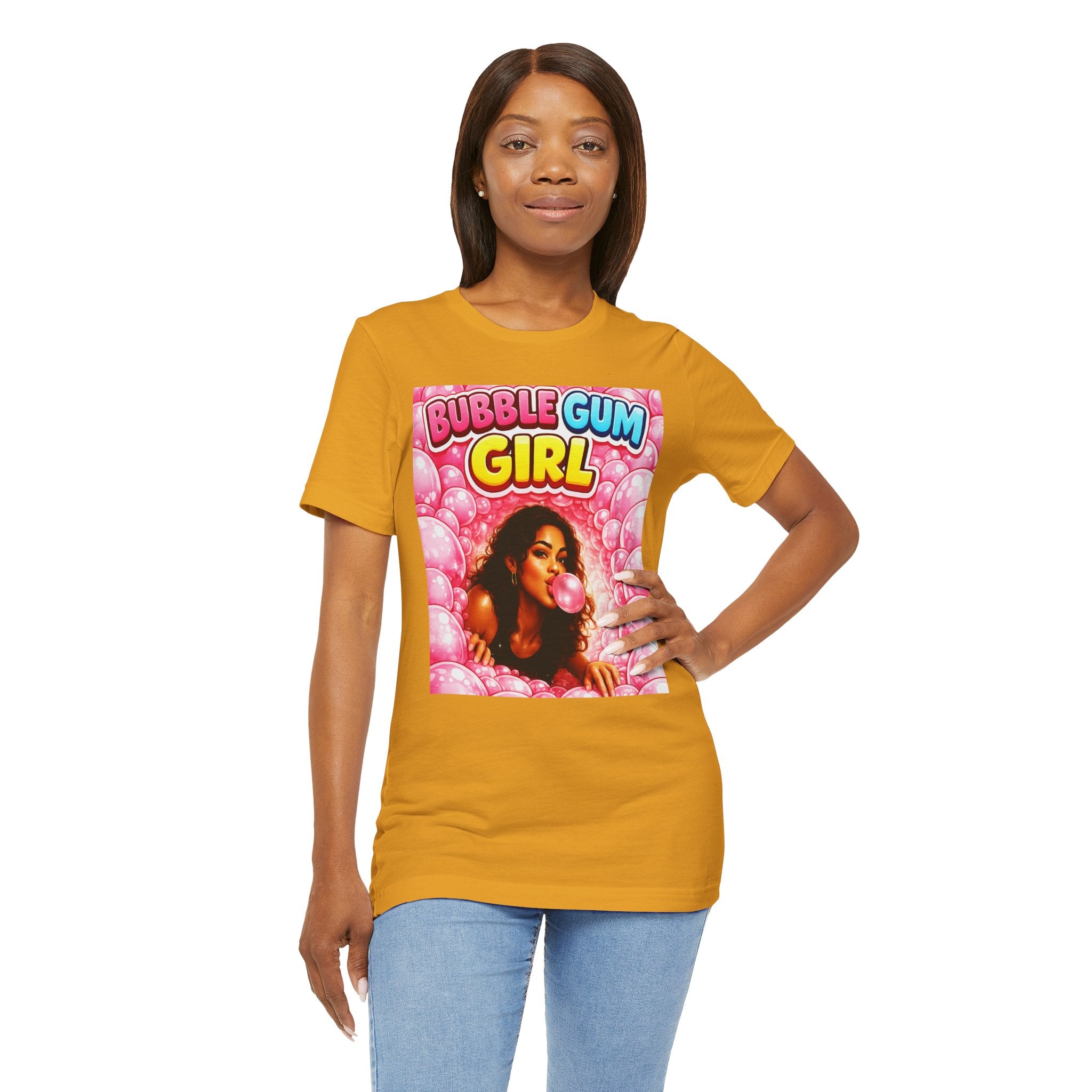 Bubble Gum Girl T-Shirt Retro Graphic  Design Tee