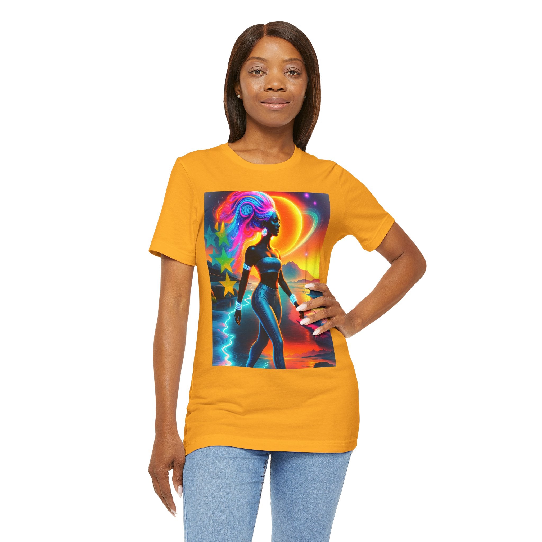 Futuristic Cosmic Goddess Graphic Woman's T-Shirt