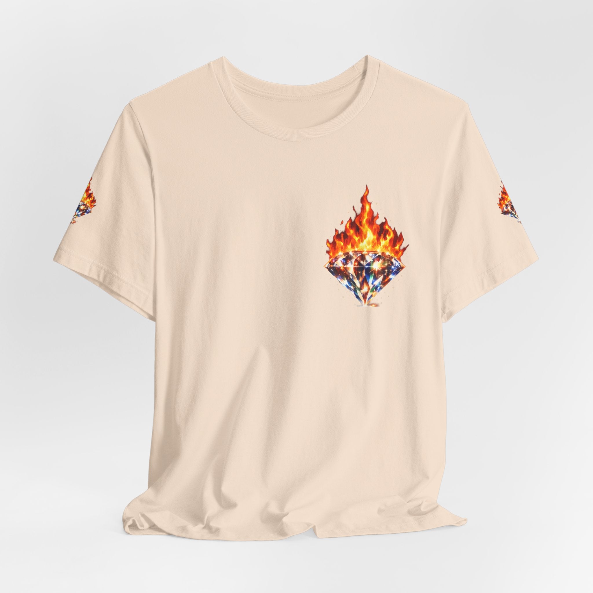 Diamonds Are Forever Woman's Unisex Graphic Tee--Front, Back, Sleeve Design