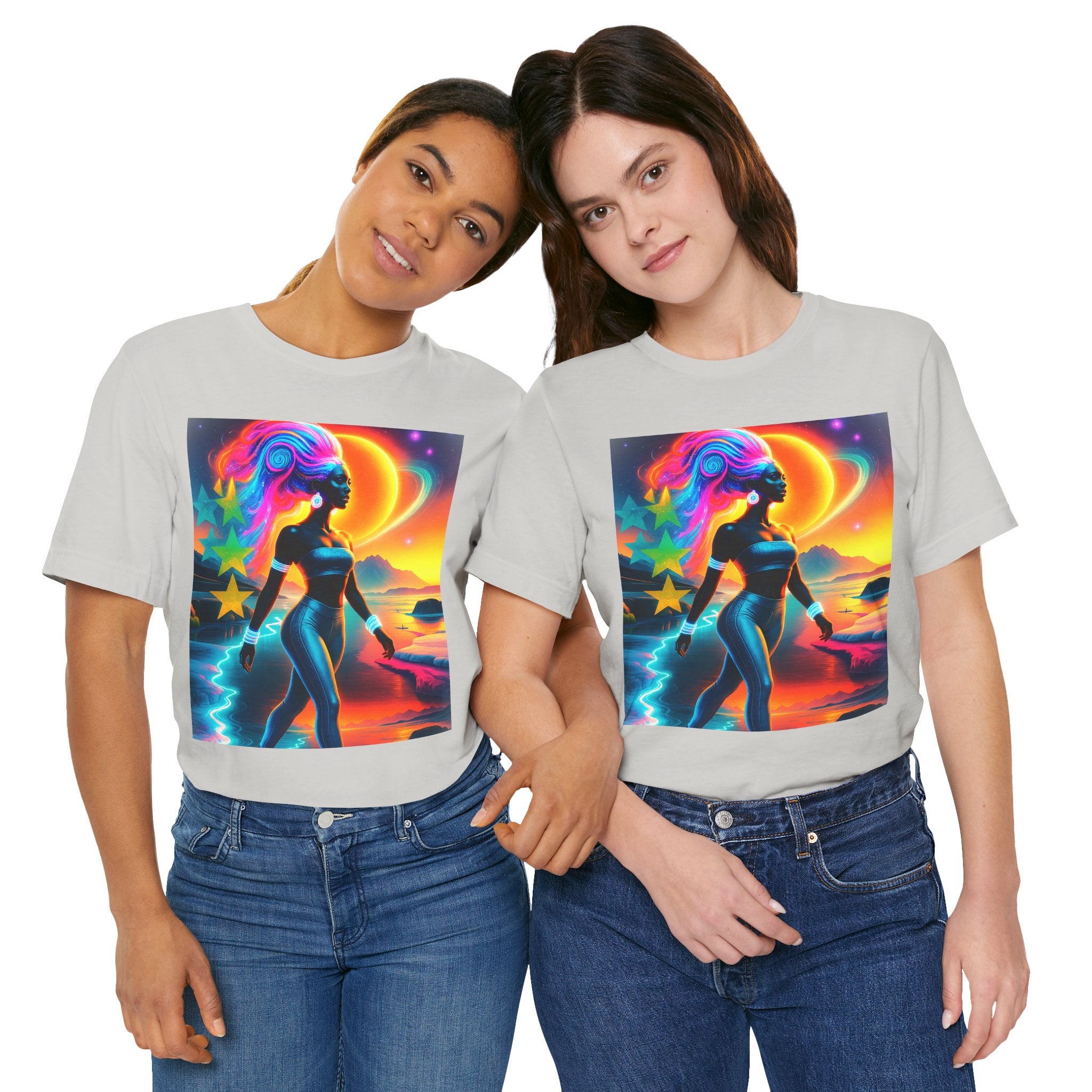 Futuristic Cosmic Goddess Graphic Woman's T-Shirt