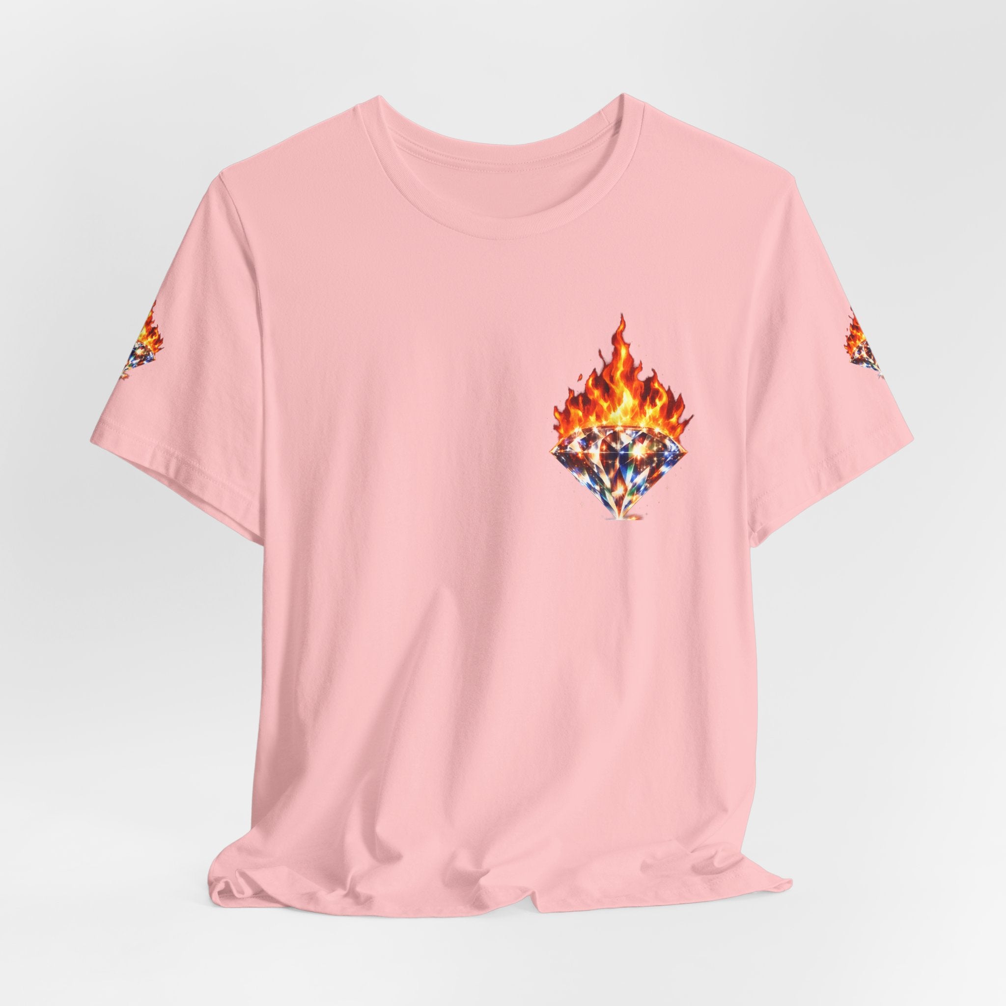 Diamonds Are Forever Woman's Unisex Graphic Tee--Front, Back, Sleeve Design