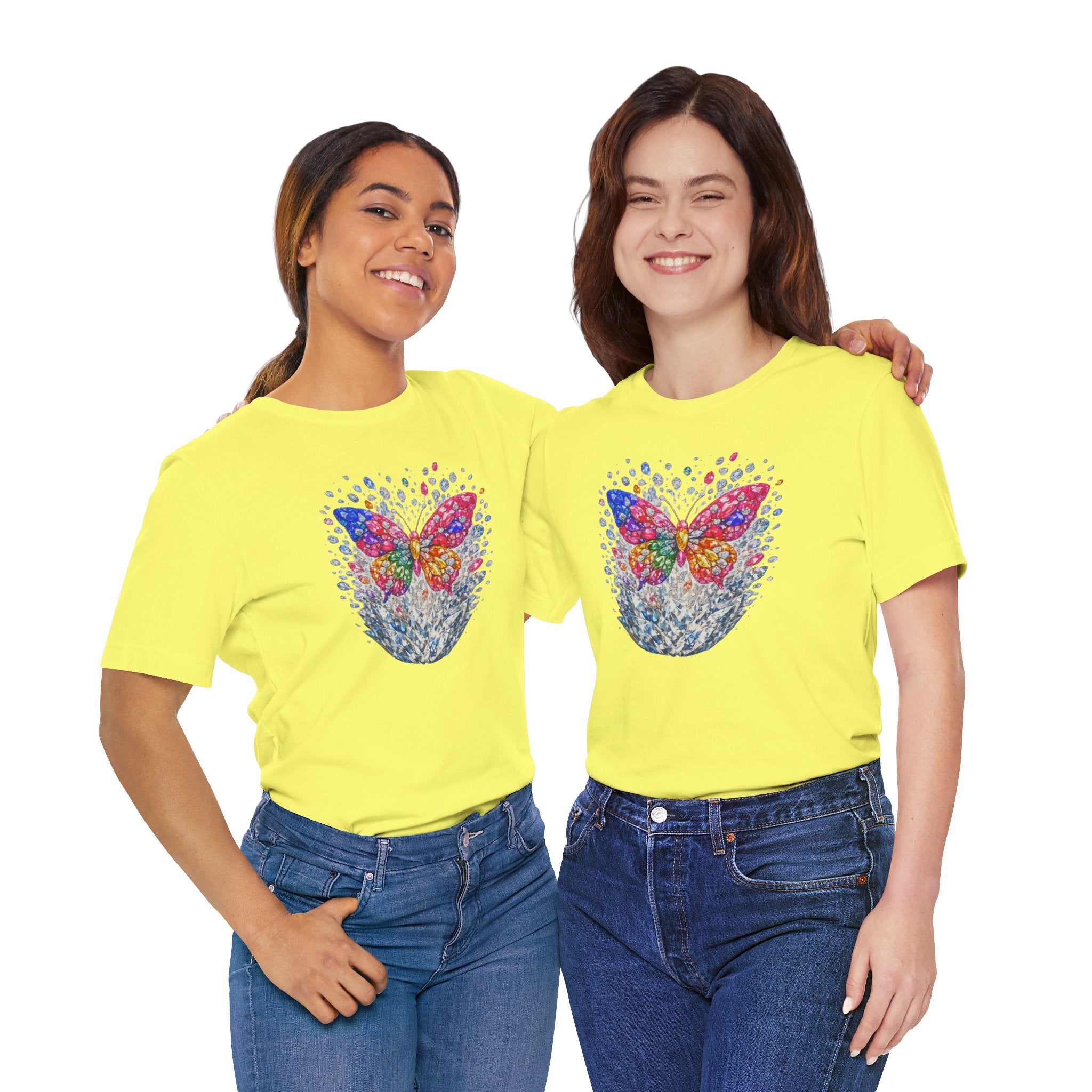 Diamond Burst Butterfly Graphic  Tee —