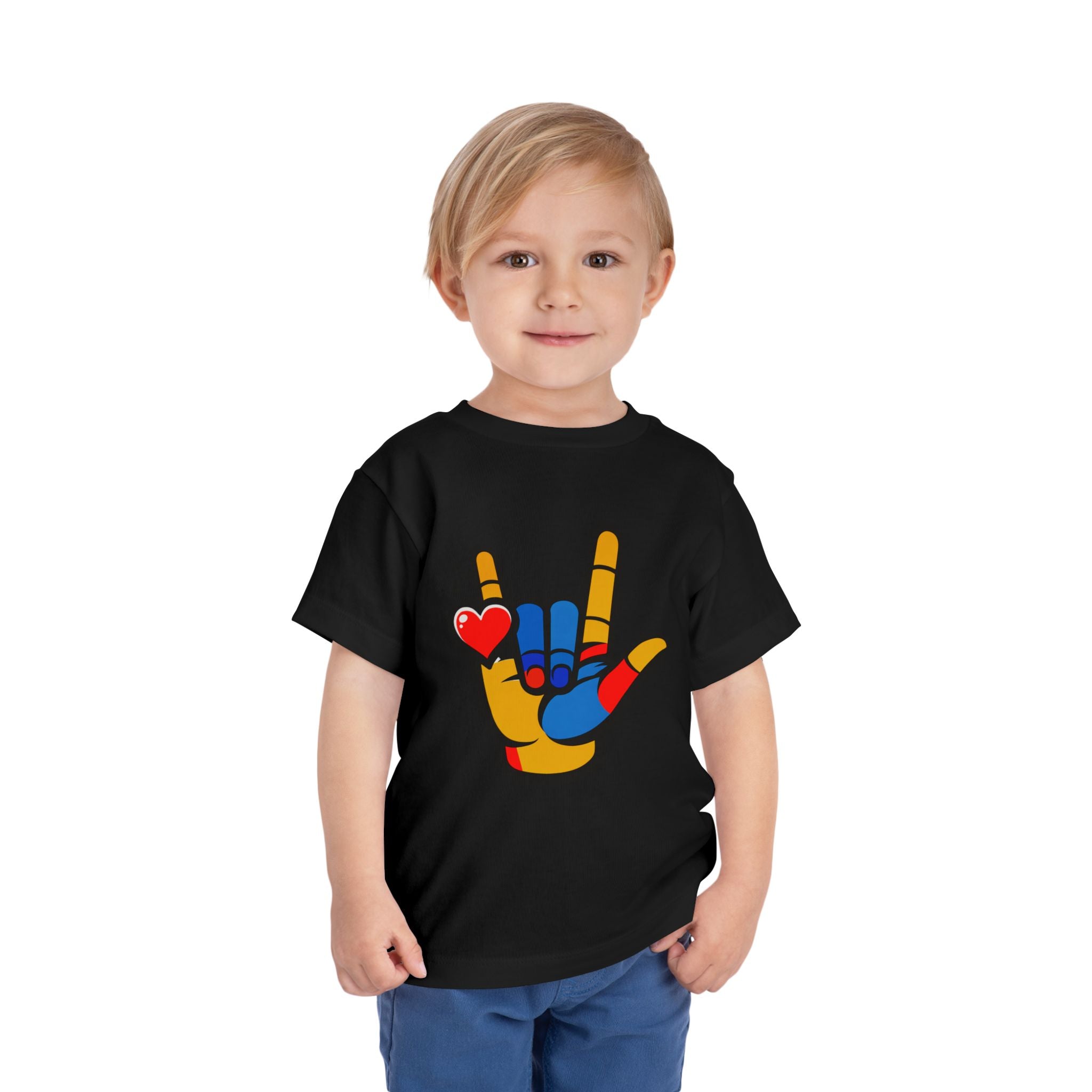 'I Love You' Hand Graphic Unisex  Design Toddler Tee
