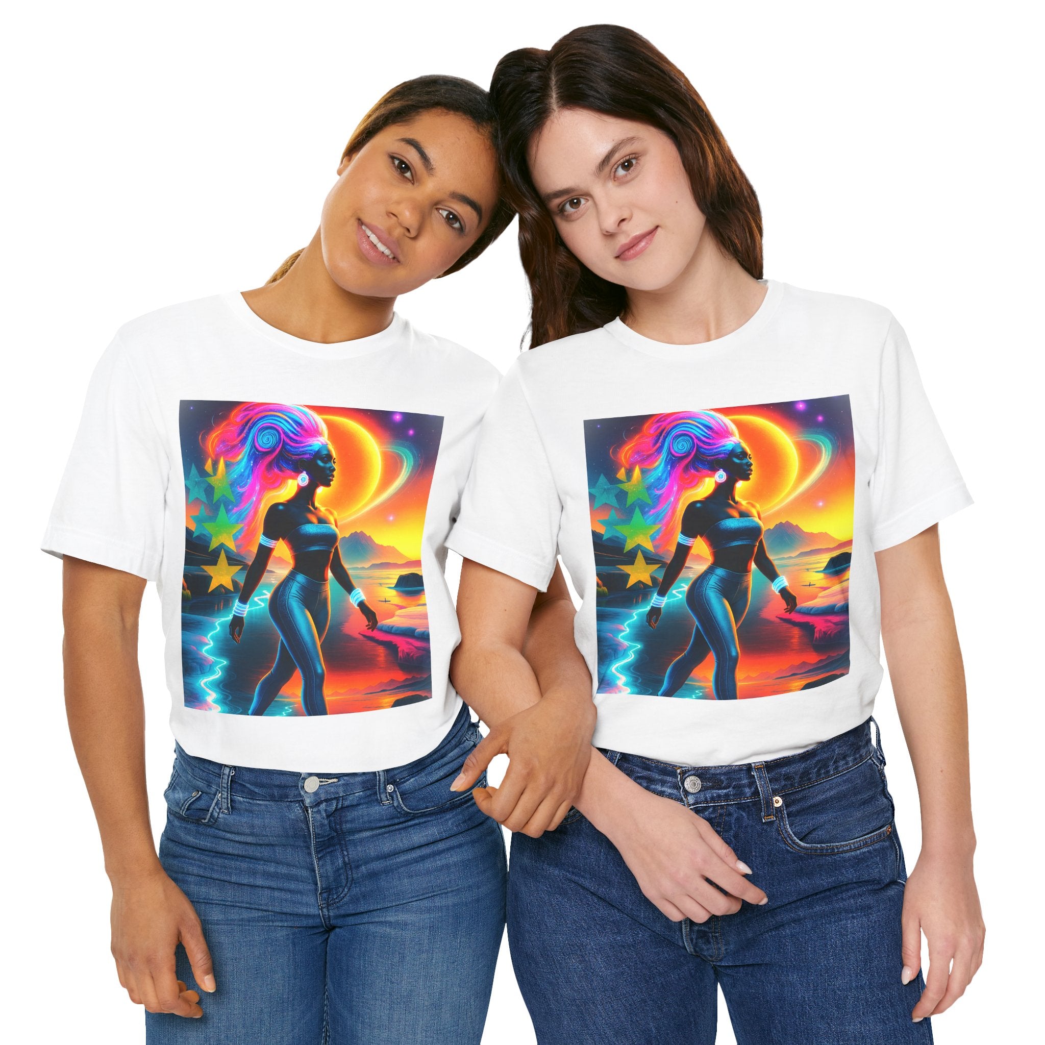 Futuristic Cosmic Goddess Graphic Woman's T-Shirt