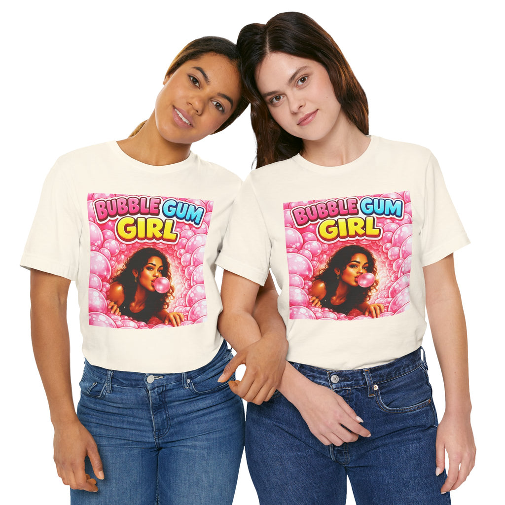 Bubble Gum Girl T-Shirt Retro Graphic  Design Tee