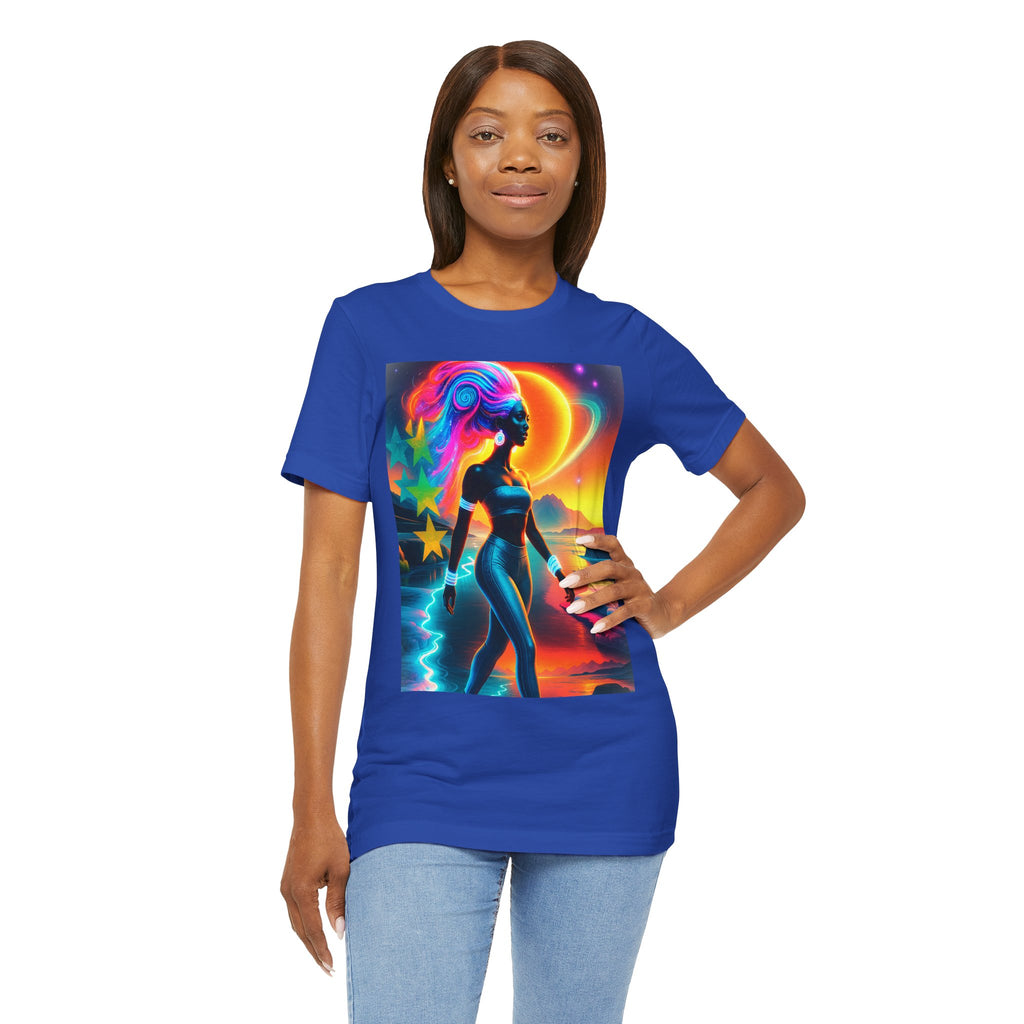 Futuristic Cosmic Goddess Graphic Woman's T-Shirt