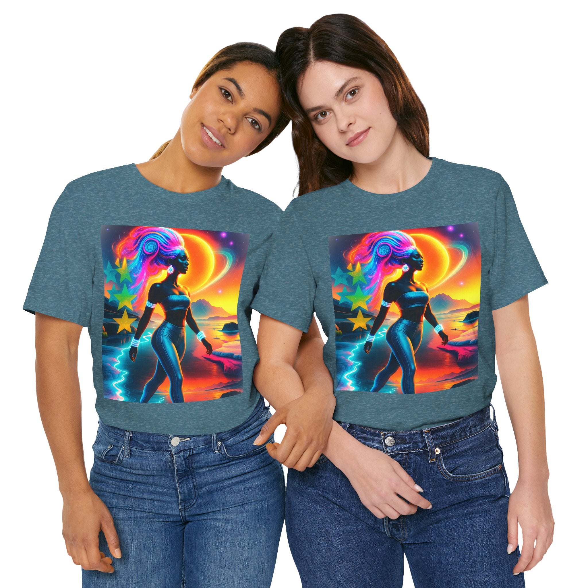 Futuristic Cosmic Goddess Graphic Woman's T-Shirt
