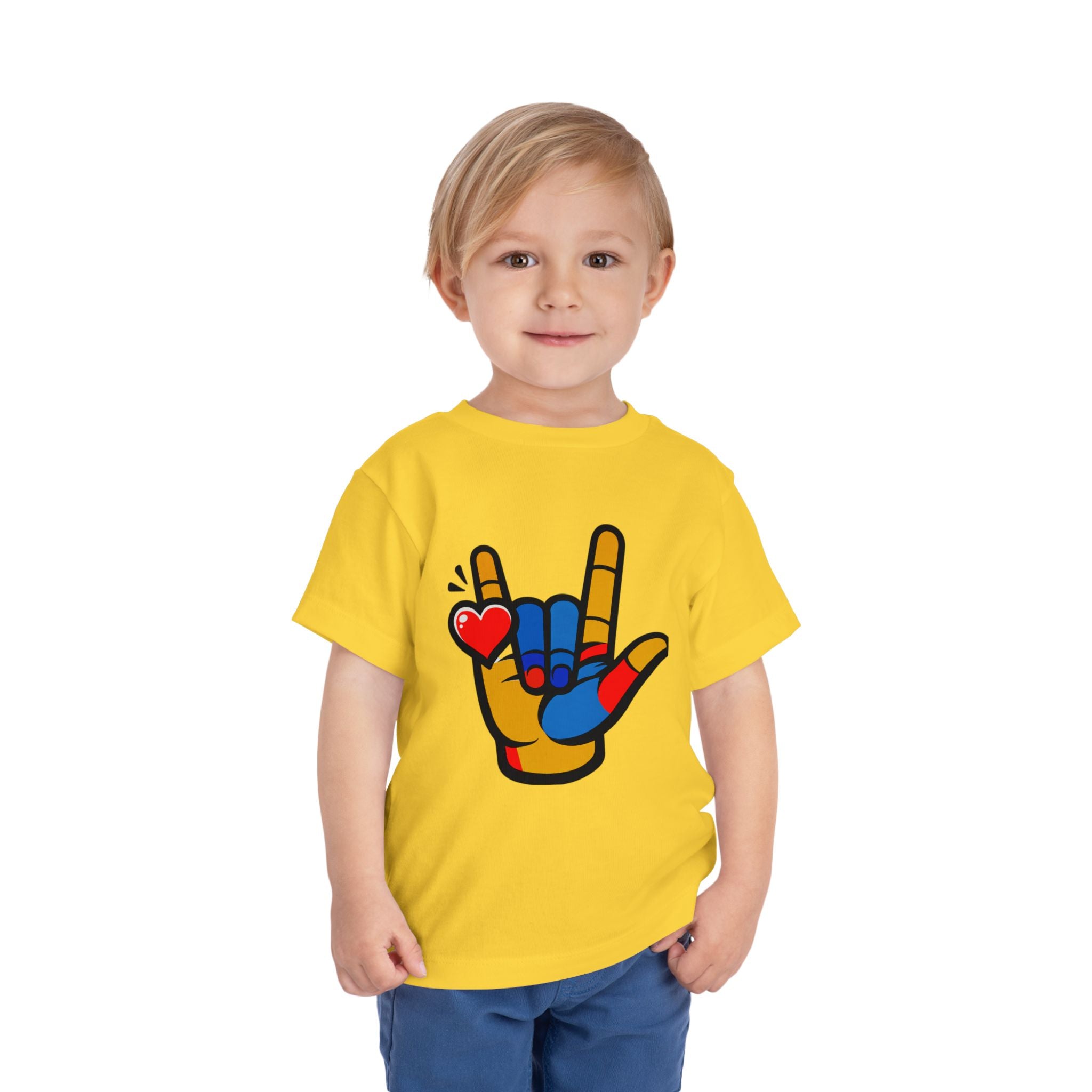 'I Love You' Hand Graphic Unisex  Design Toddler Tee