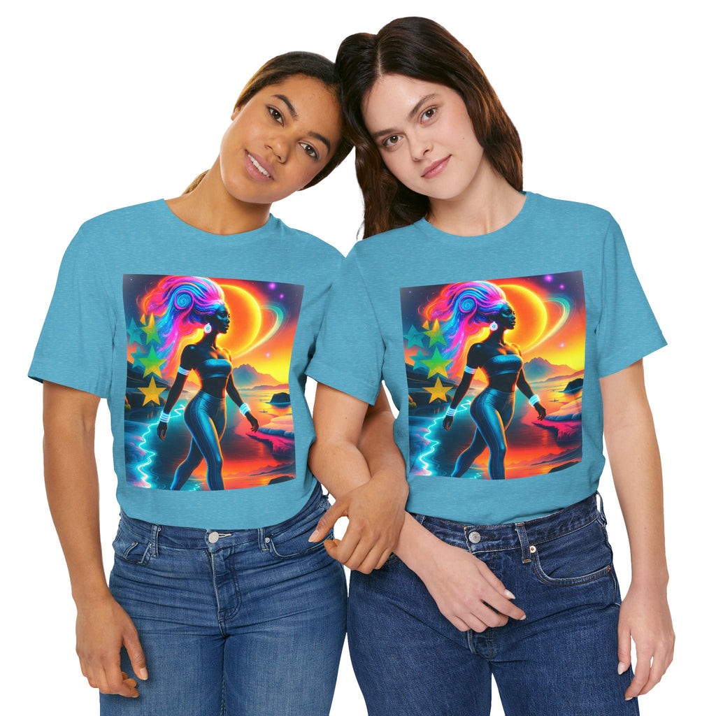 Futuristic Cosmic Goddess Graphic Woman's T-Shirt