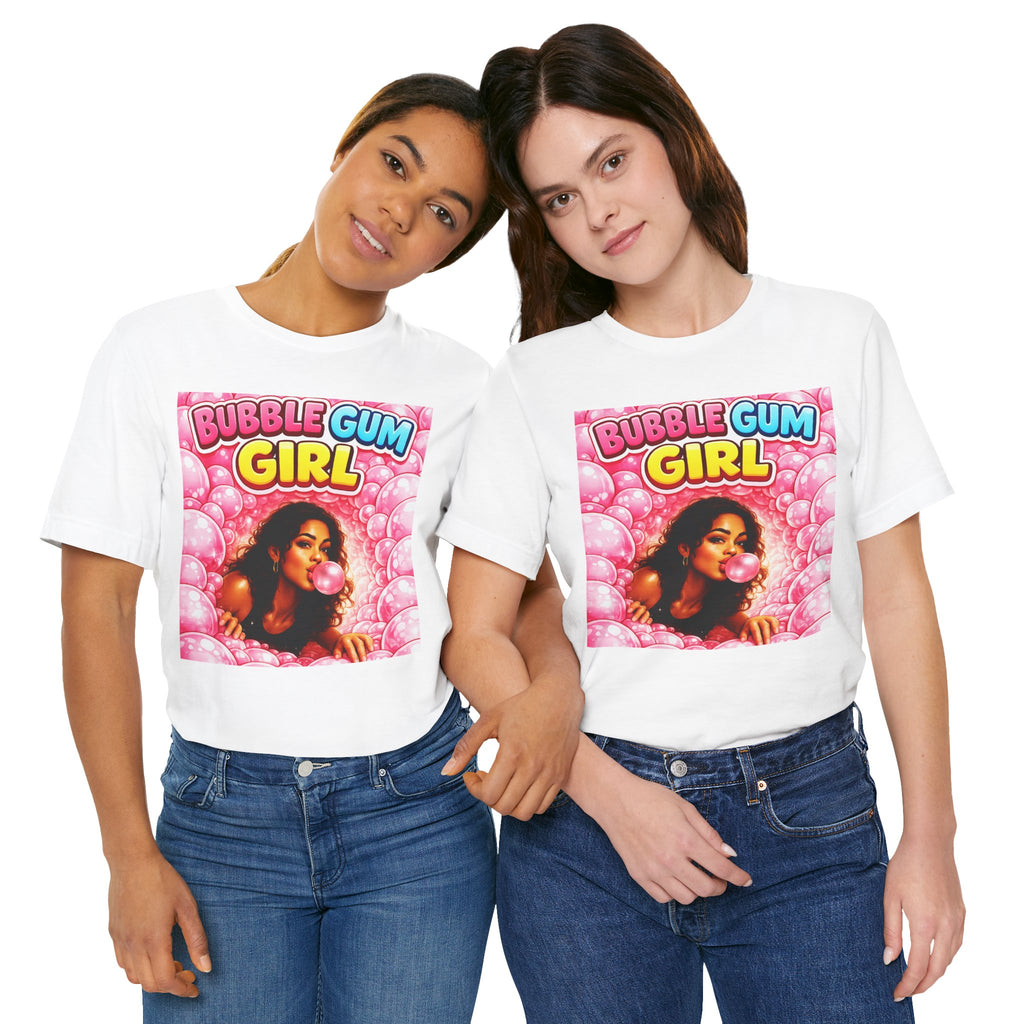 Bubble Gum Girl T-Shirt Retro Graphic  Design Tee