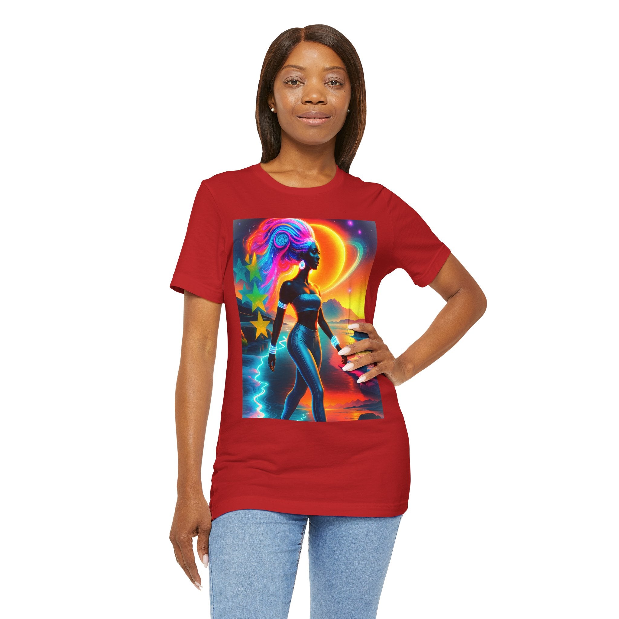 Futuristic Cosmic Goddess Graphic Woman's T-Shirt