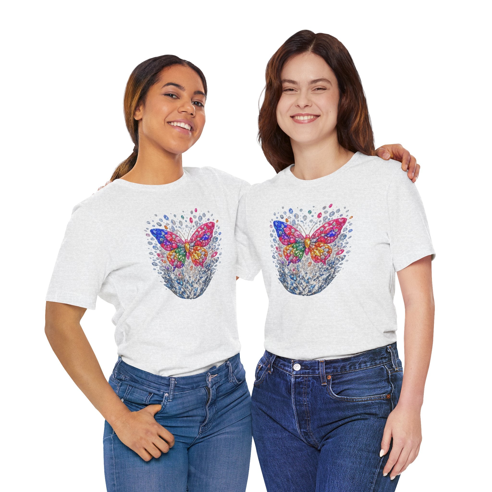 Diamond Burst Butterfly Graphic  Tee —