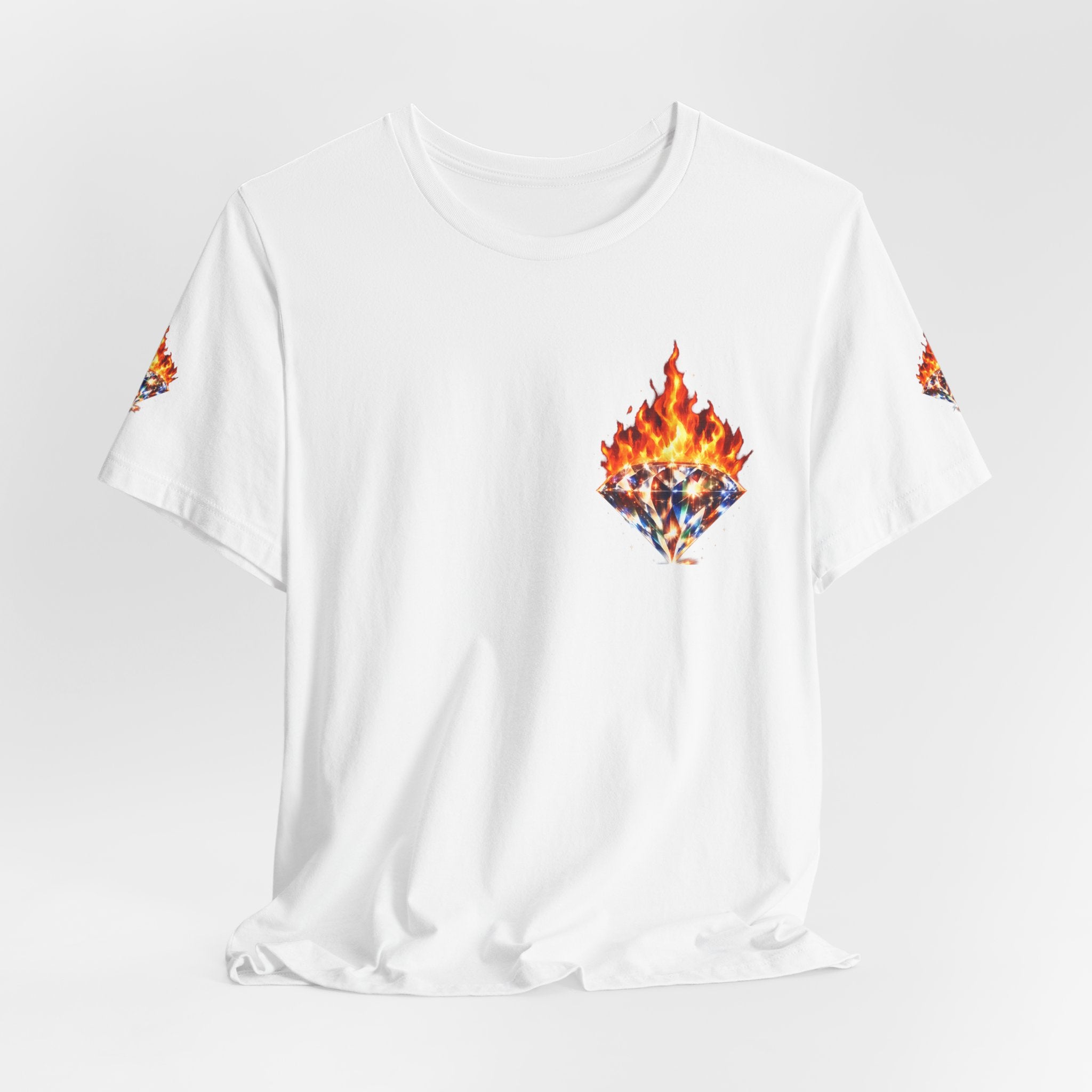 Diamonds Are Forever Woman's Unisex Graphic Tee--Front, Back, Sleeve Design