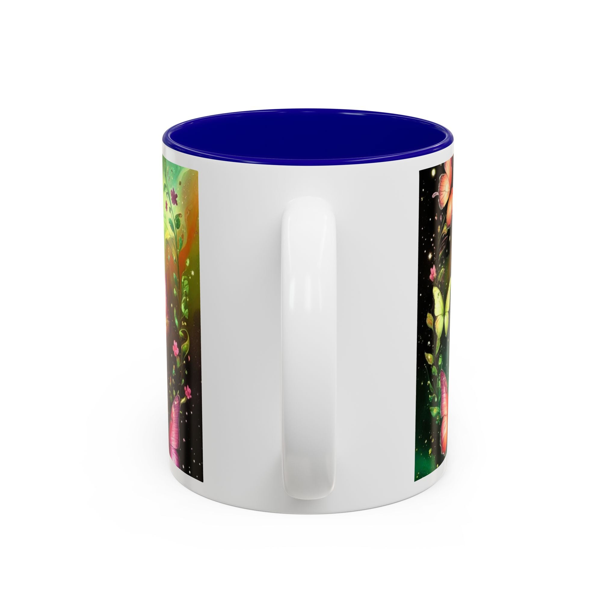 Colorful Cosmic Butterfly Coffee Cup