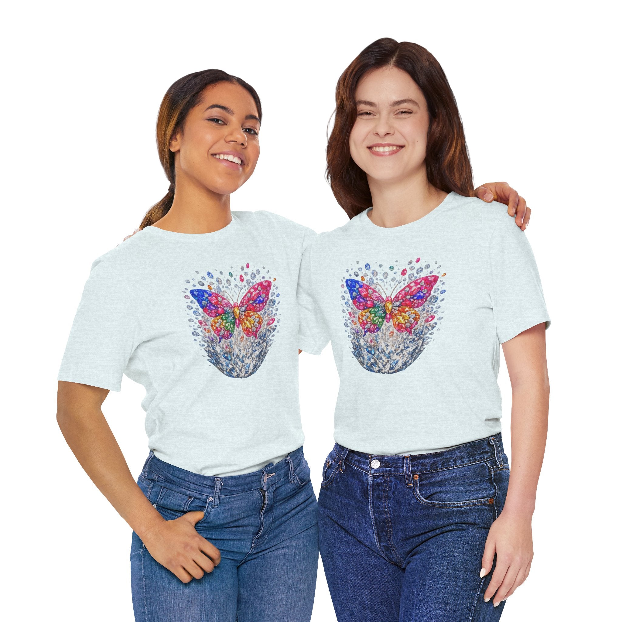 Diamond Burst Butterfly Graphic  Tee —